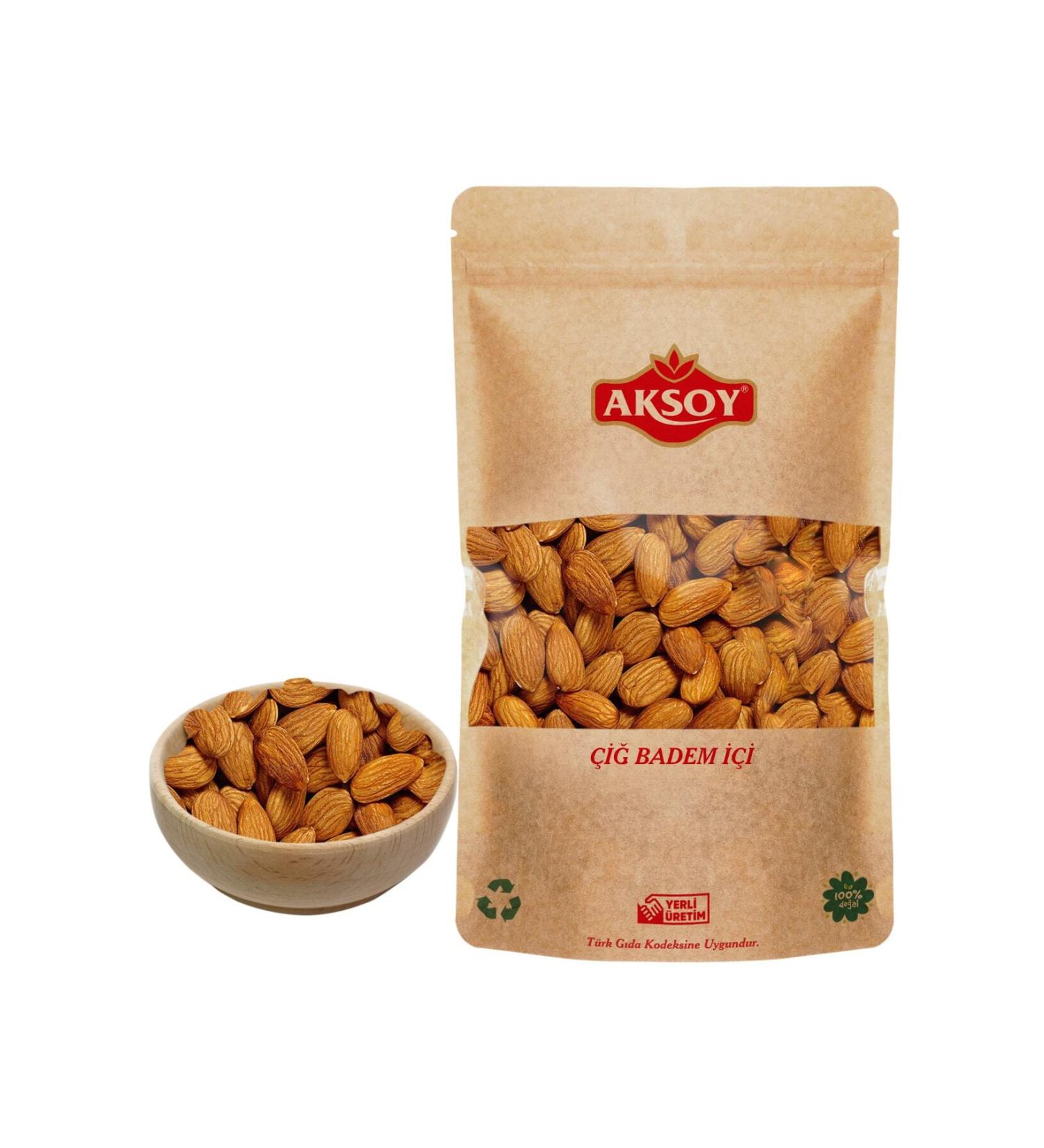 AKSOY Raw Almonds 500 gr (Unroasted-unsalted)