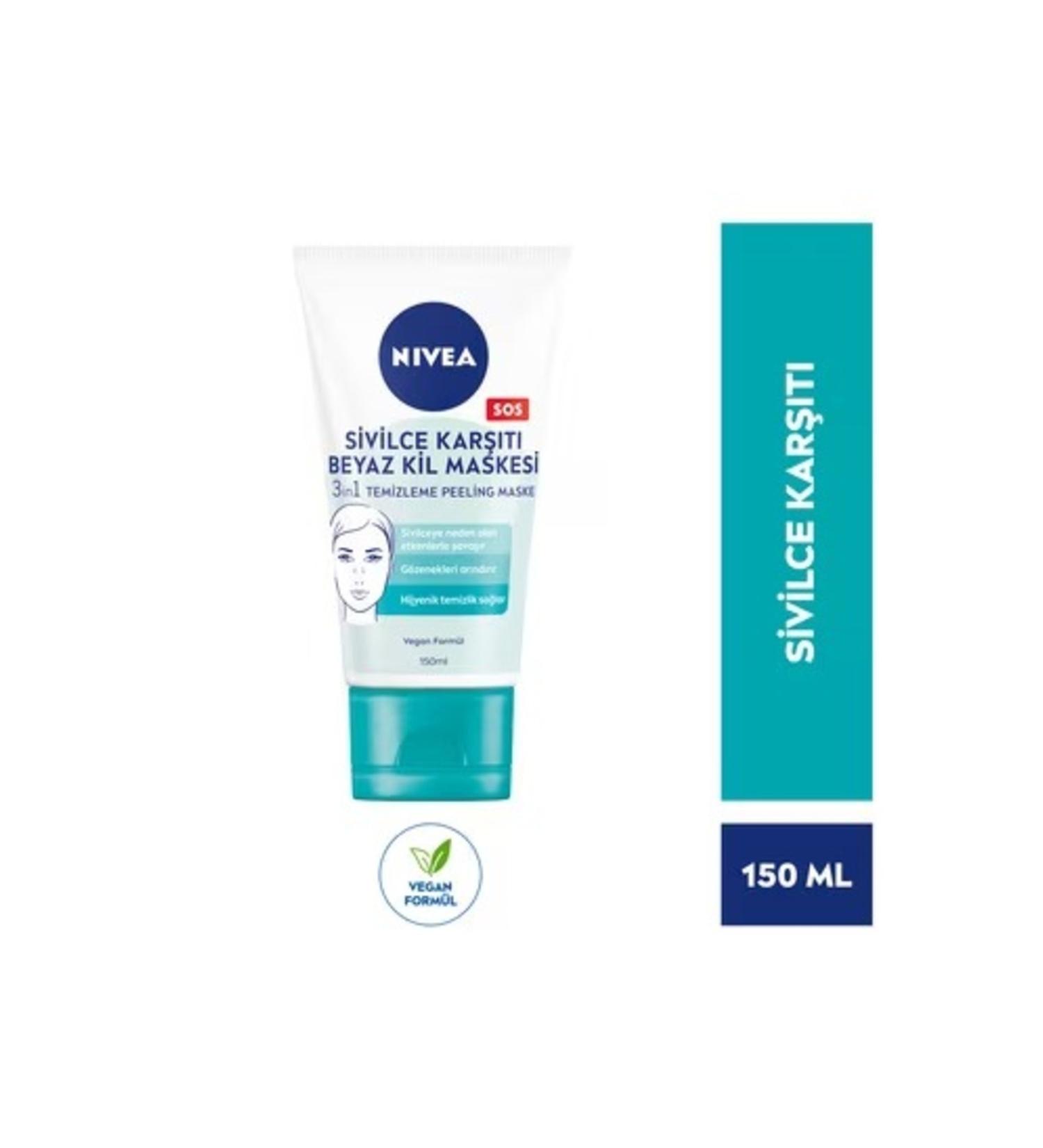 NIVEA 3in1 Anti-Acne Face Cleansing White Clay Mask 150 ml