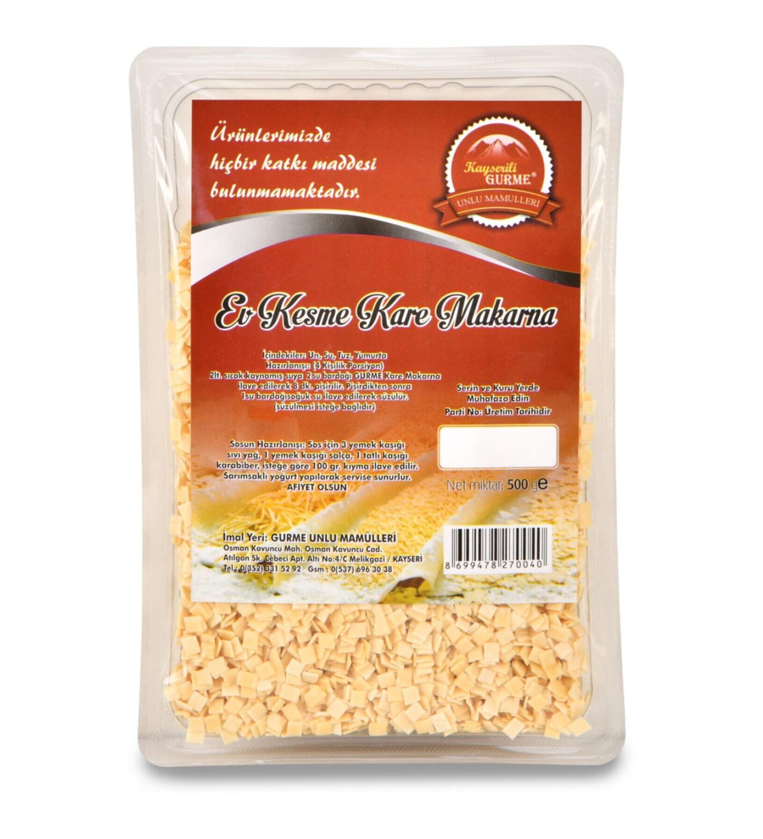 KAYSERI GURME Square Pasta (500 GR)