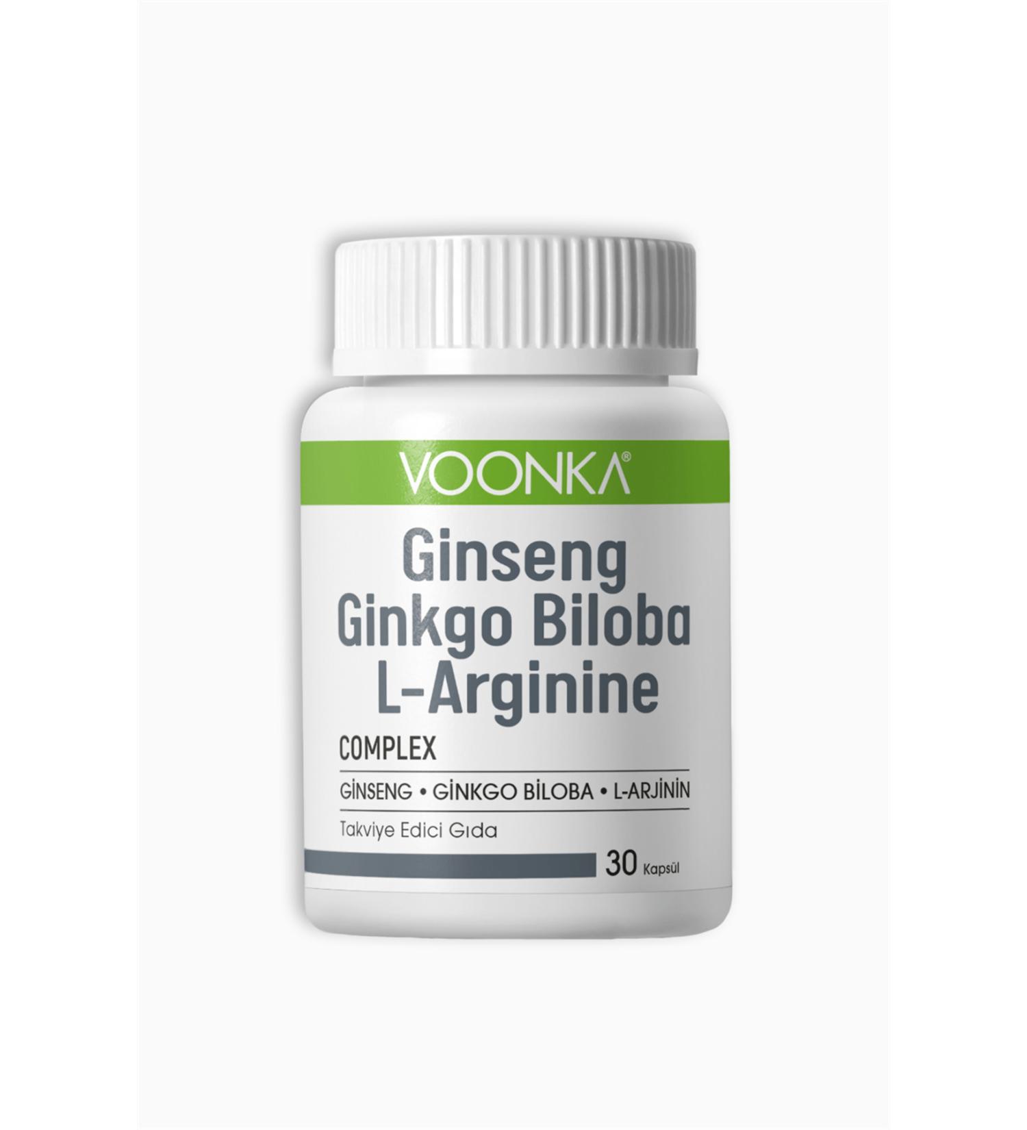 Voonka Ginseng Ginkgo Biloba L-arginine 30 Capsules