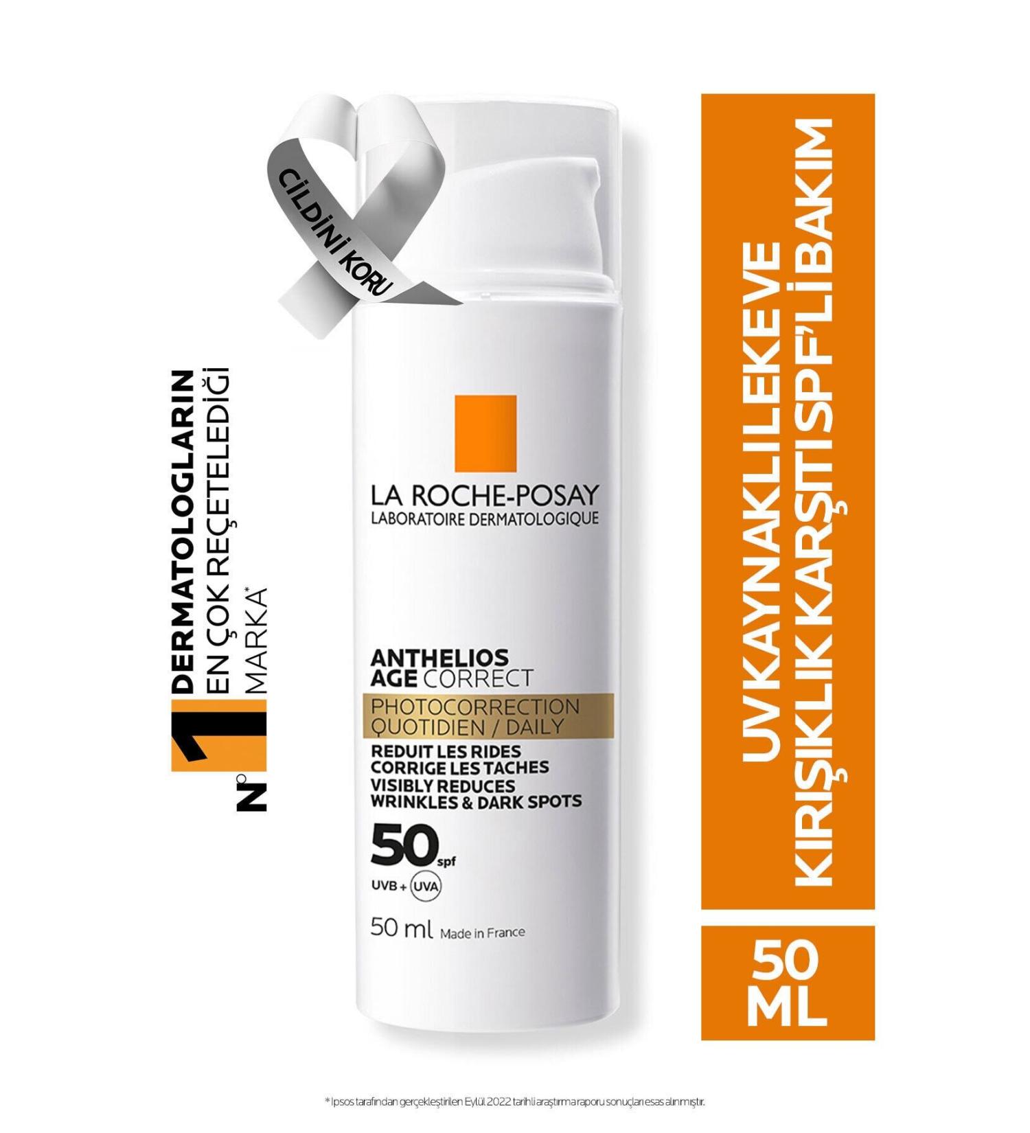 La Roche Posay Anthelios Age Correct SPF50+ Anti-Aging Face Sun Cream 50ml - Buy Online on GoSupps.com