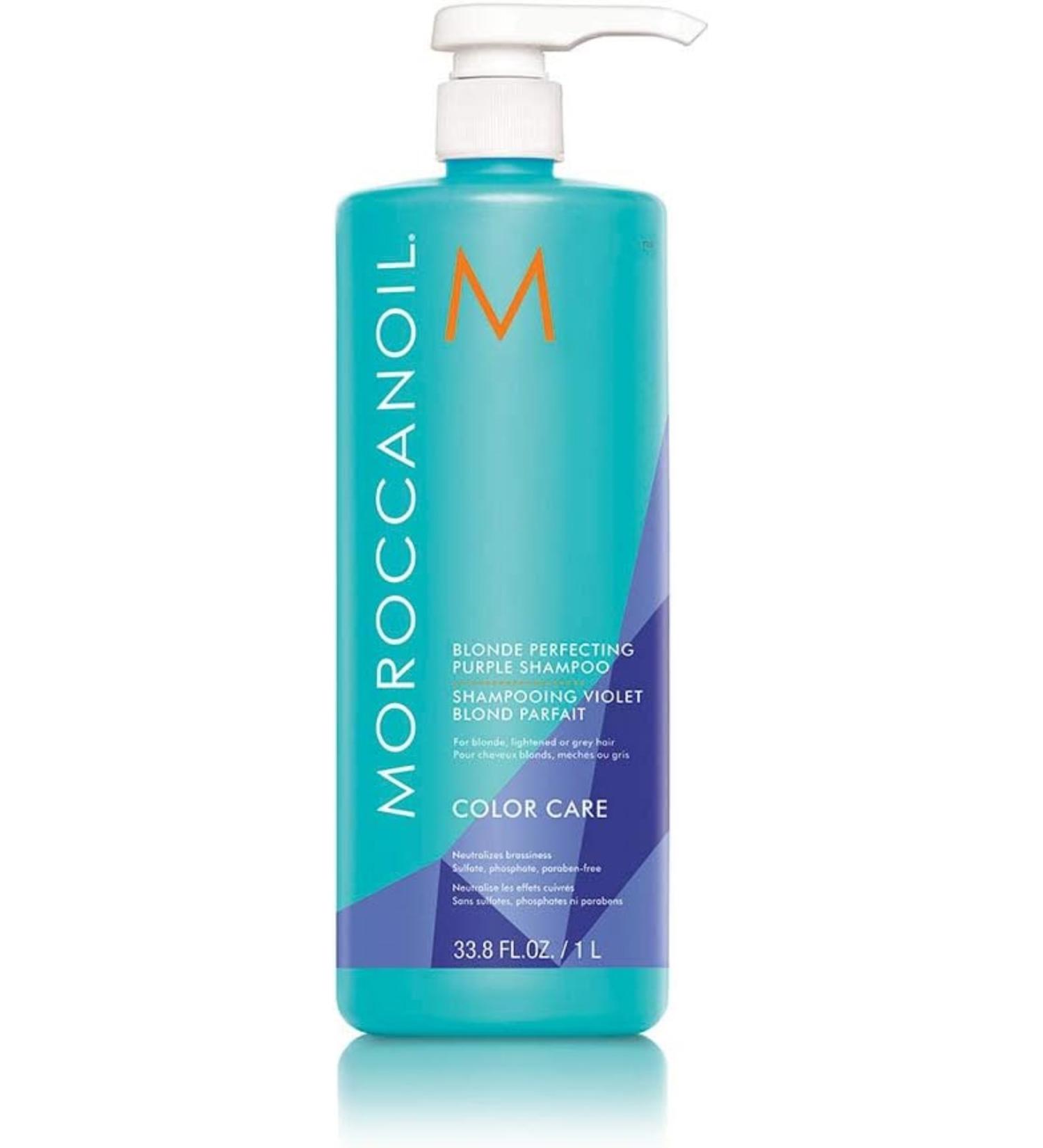 Moroccanoil Blonde Perfecting Purple Shampoo-Purple Shampoo for Colored and Blonde Hair 1000 ml SED4641 - Buy Online on GoSupps.com