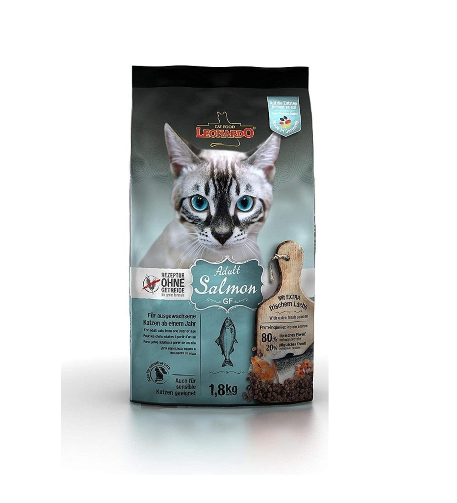 LEONARDO Adult Gf Salmon 1.8 Kg Grain-Free Adult Cat Dry Food with Salmon