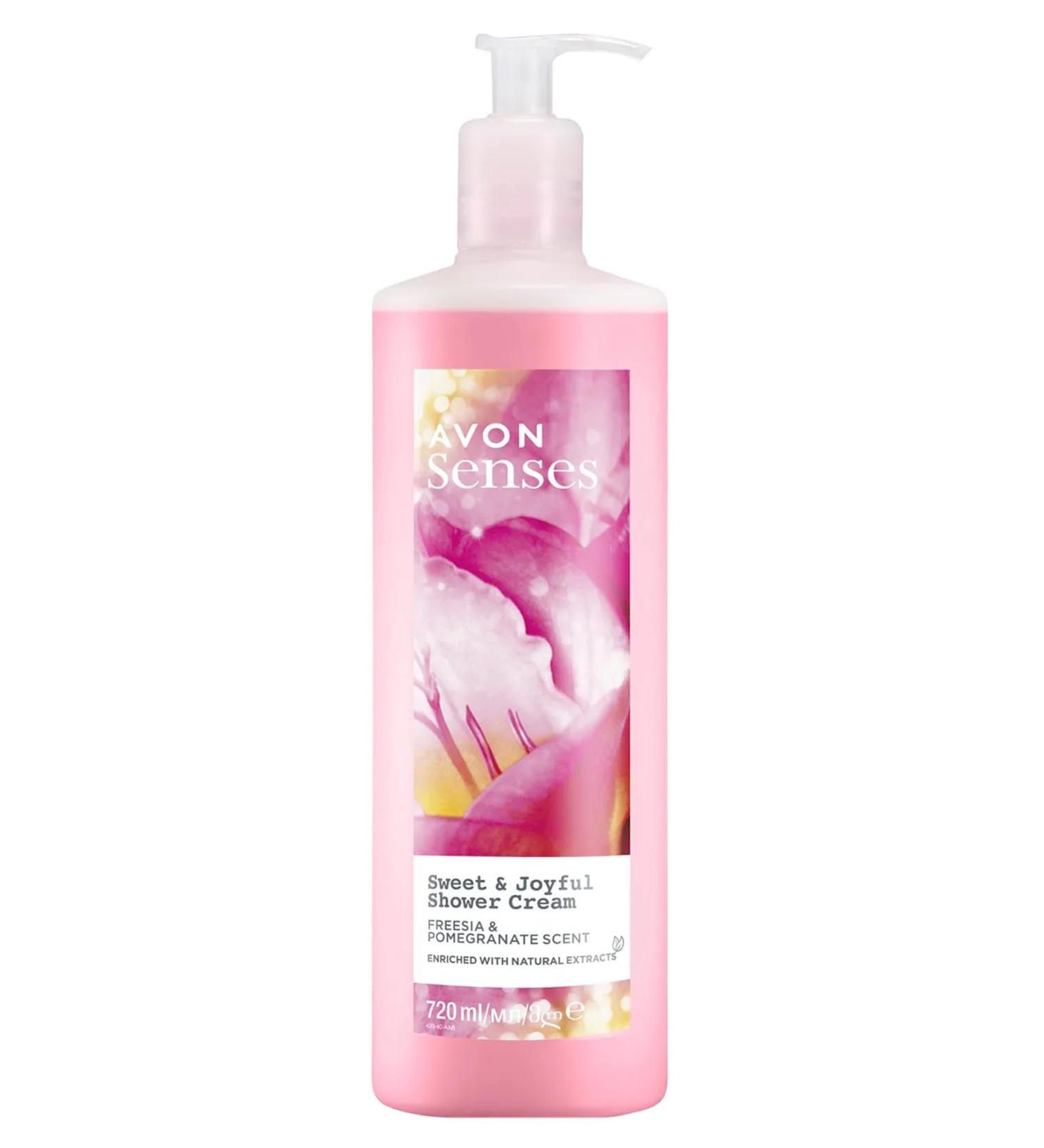Avon Senses Sweat & Joyful Freesia and Pomegranate Scented Cream Shower Gel 720 Ml.