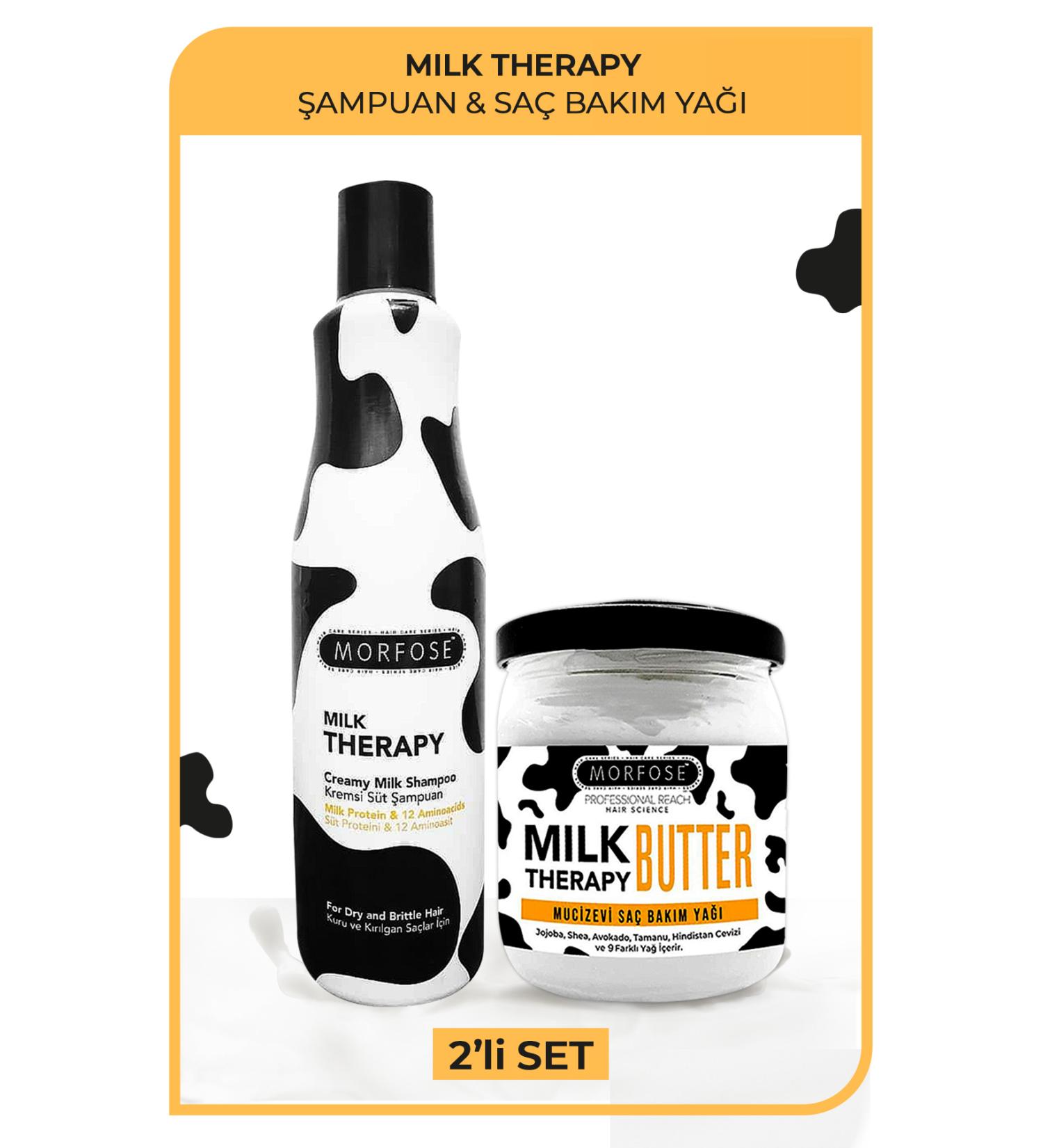 Morfose Milk Therapy Butter + Milk Therapy Shampoo 500 Ml - Buy Online on GoSupps.com