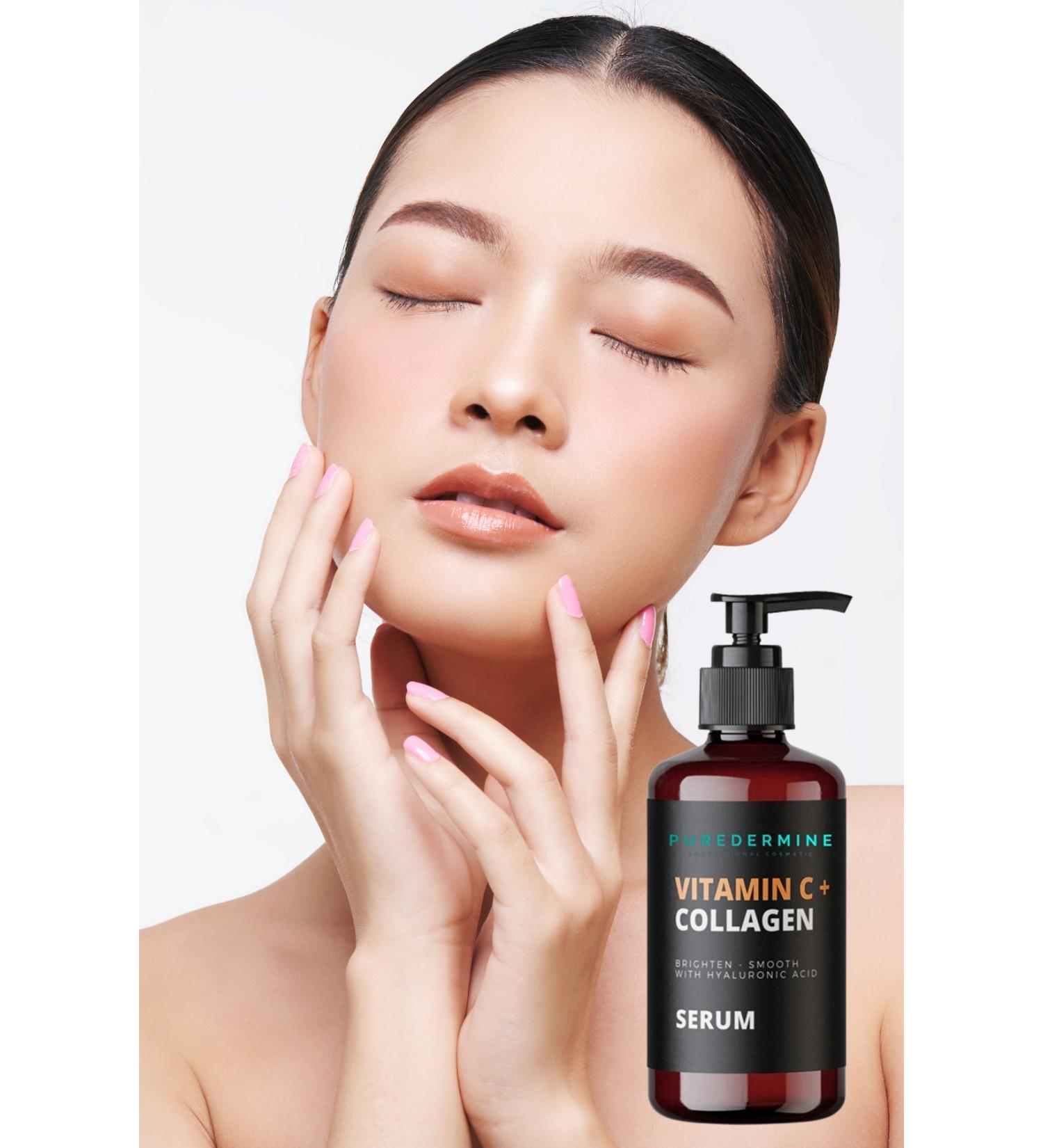 Puredermine Vitamin C Serum + Collagen Pore & Brightening & Skin Brightener & Anti-Aging 240 ml - Buy Online on GoSupps.com
