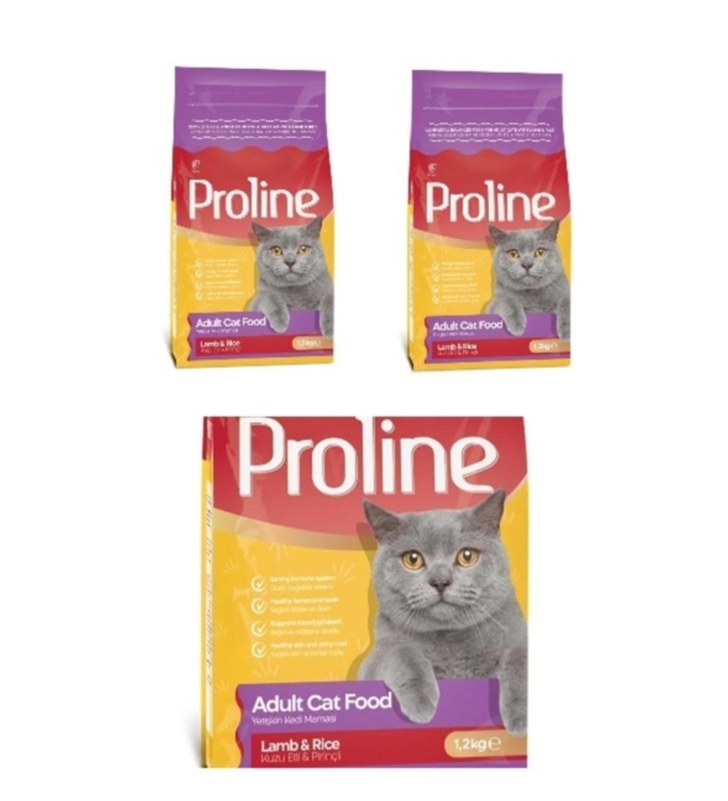PROLINE Lamb & Rice Adult Cat Food 1.2 kg (3 pieces)