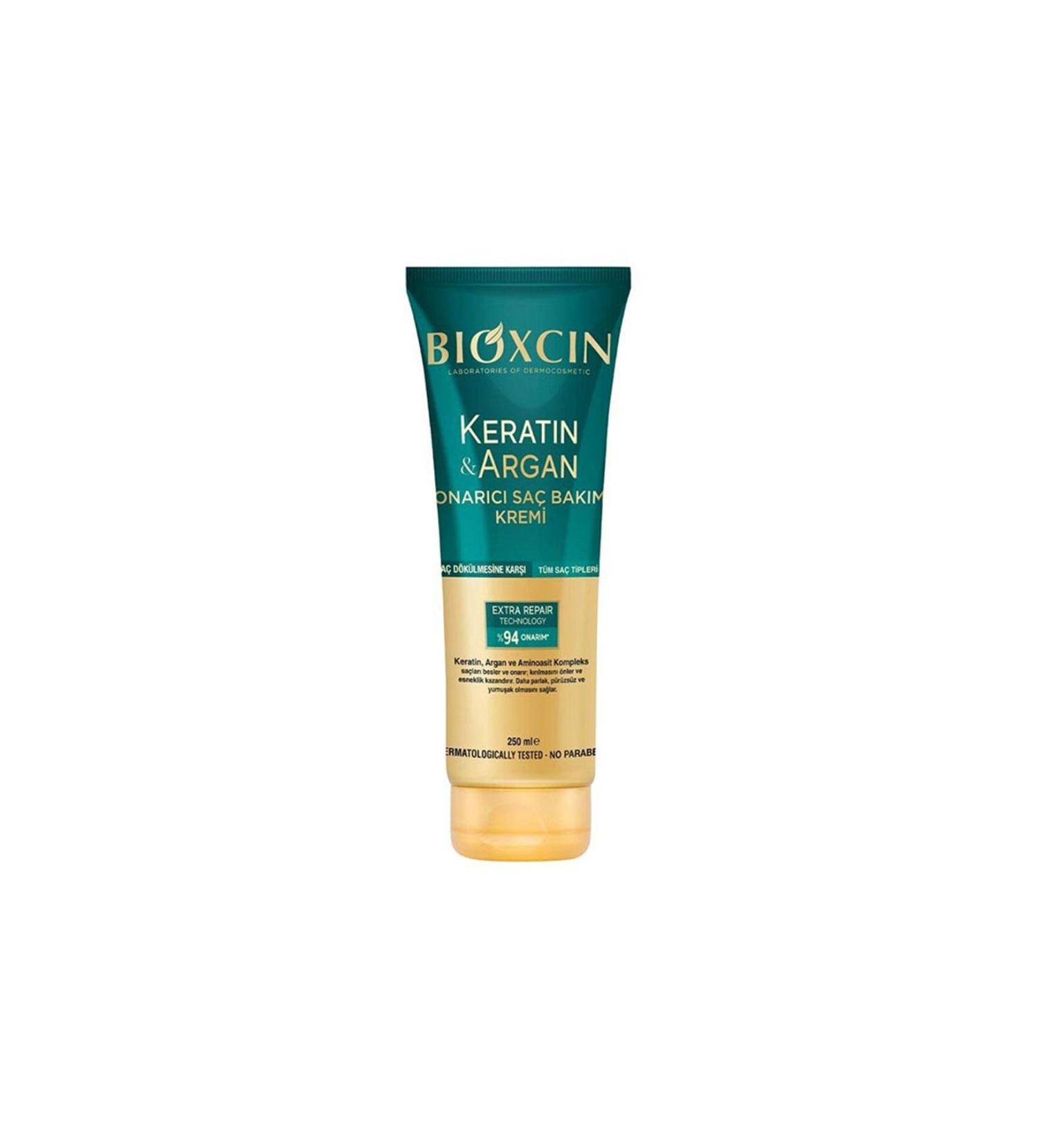 Bioxcin Keratin and Argan Nourishing Repairing and Moisturizing Hair Care Cream for All Hair Types 250 ml