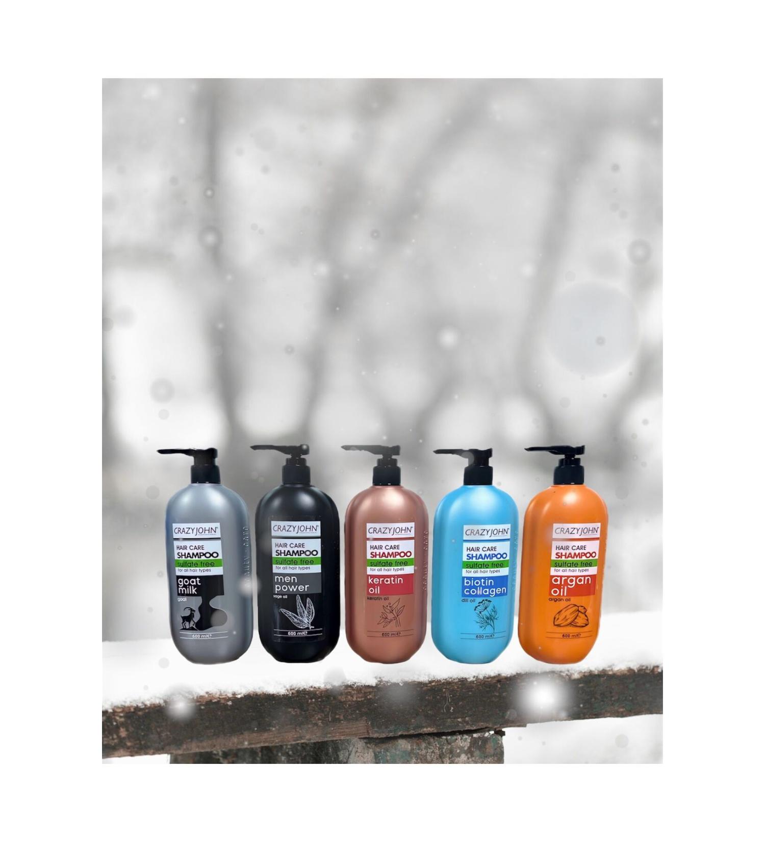 CRAZY JOHN HERBAL SALT-FREE SHAMPOO 600ml 5-PIECE MIXED SET