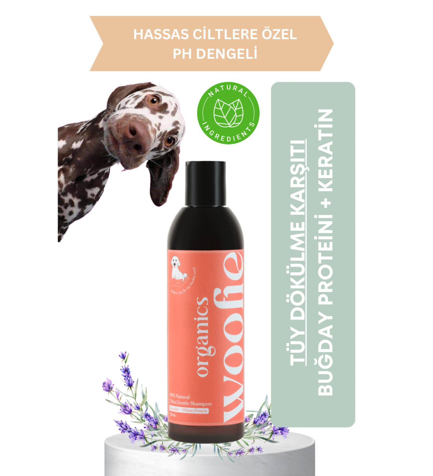 Woofie Organics Anti-Shedding Organic Dog Shampoo - Lavender Oil & Keratin 250 Ml