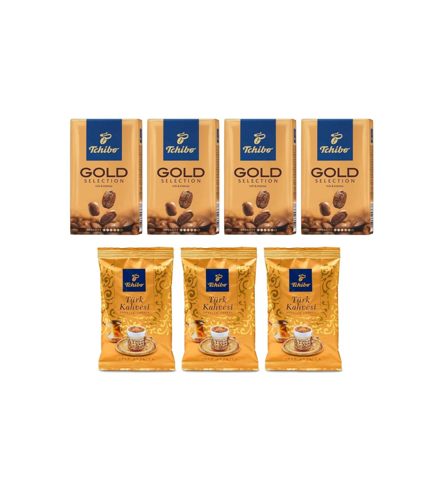 Tchibo Gold Filter Coffee 250 gr 4 Pieces + Turkish Coffee 100 gr 3 Pieces