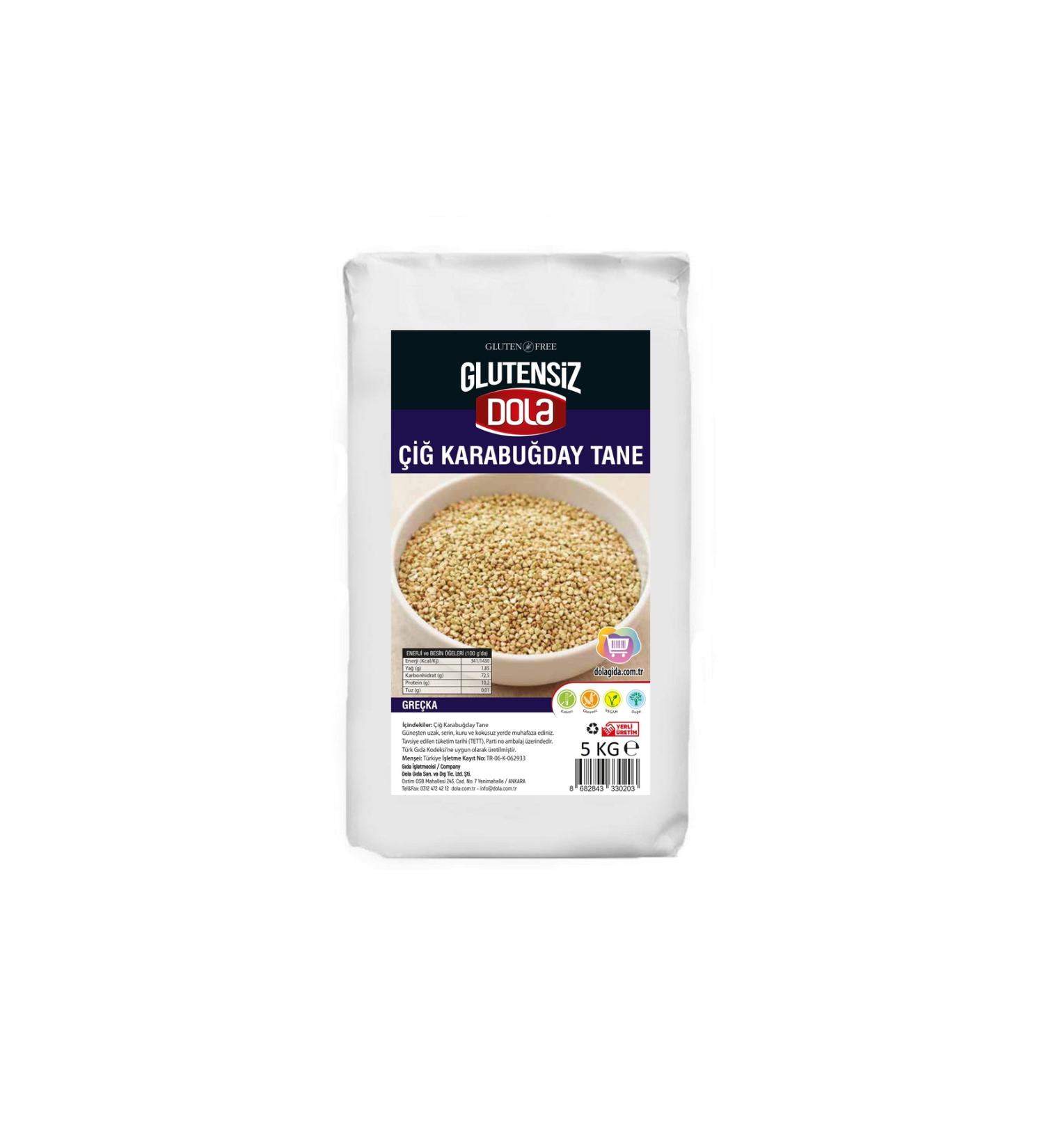 Dola Gluten-Free Raw Buckwheat Grain 5 Kg Gre ka