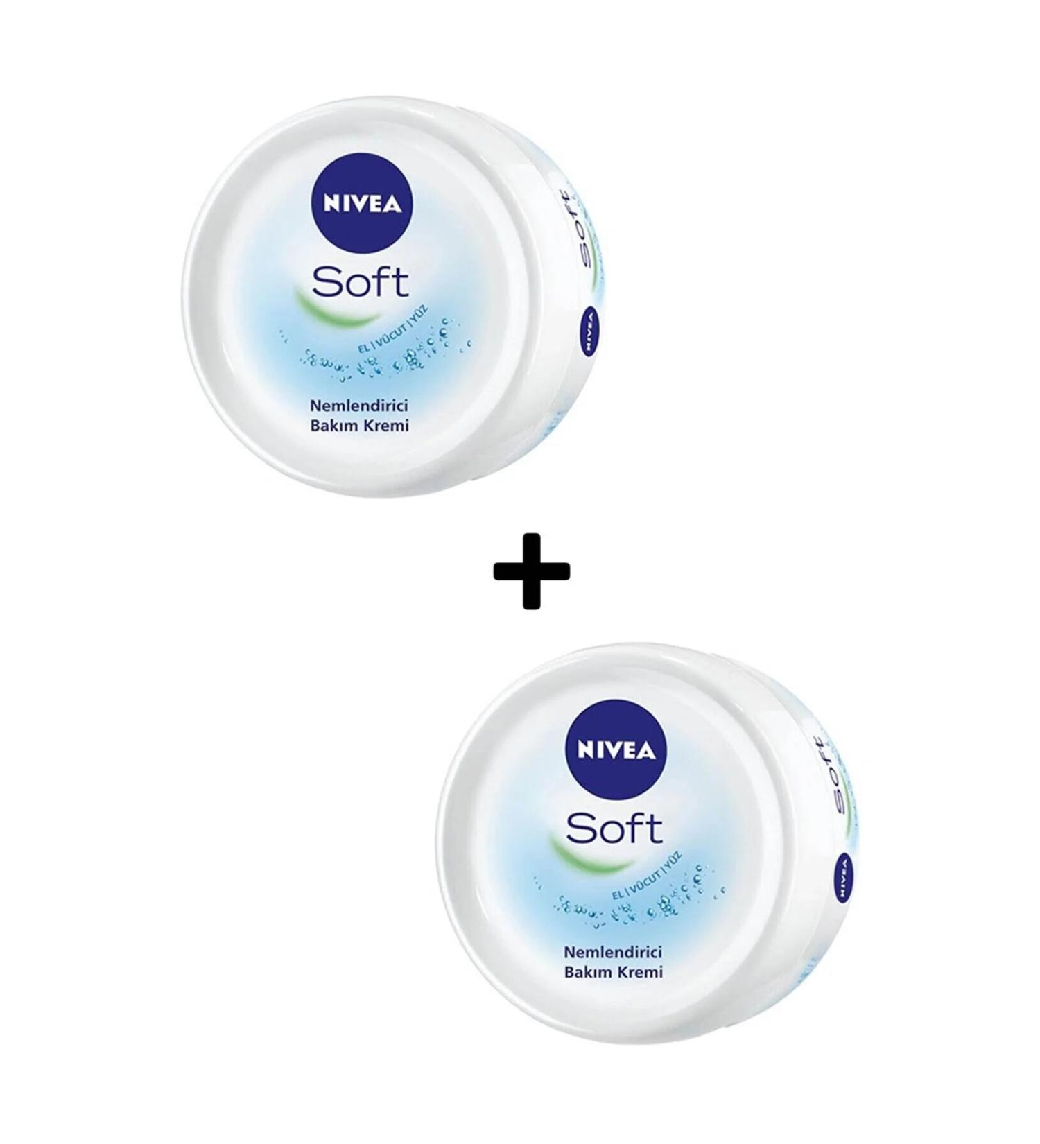NIVEA Soft Moisturizing Hand Body and Face Cream 200 ml * 2 Pieces - Buy Online on GoSupps.com