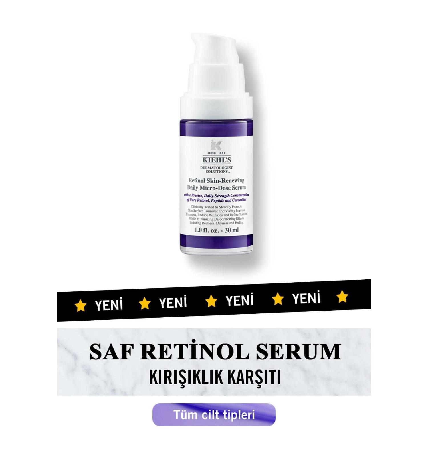 Kiehl's Daily Anti-Wrinkle Serum with Dermatologist Solutions Retinol 30ml - Buy Online on GoSupps.com