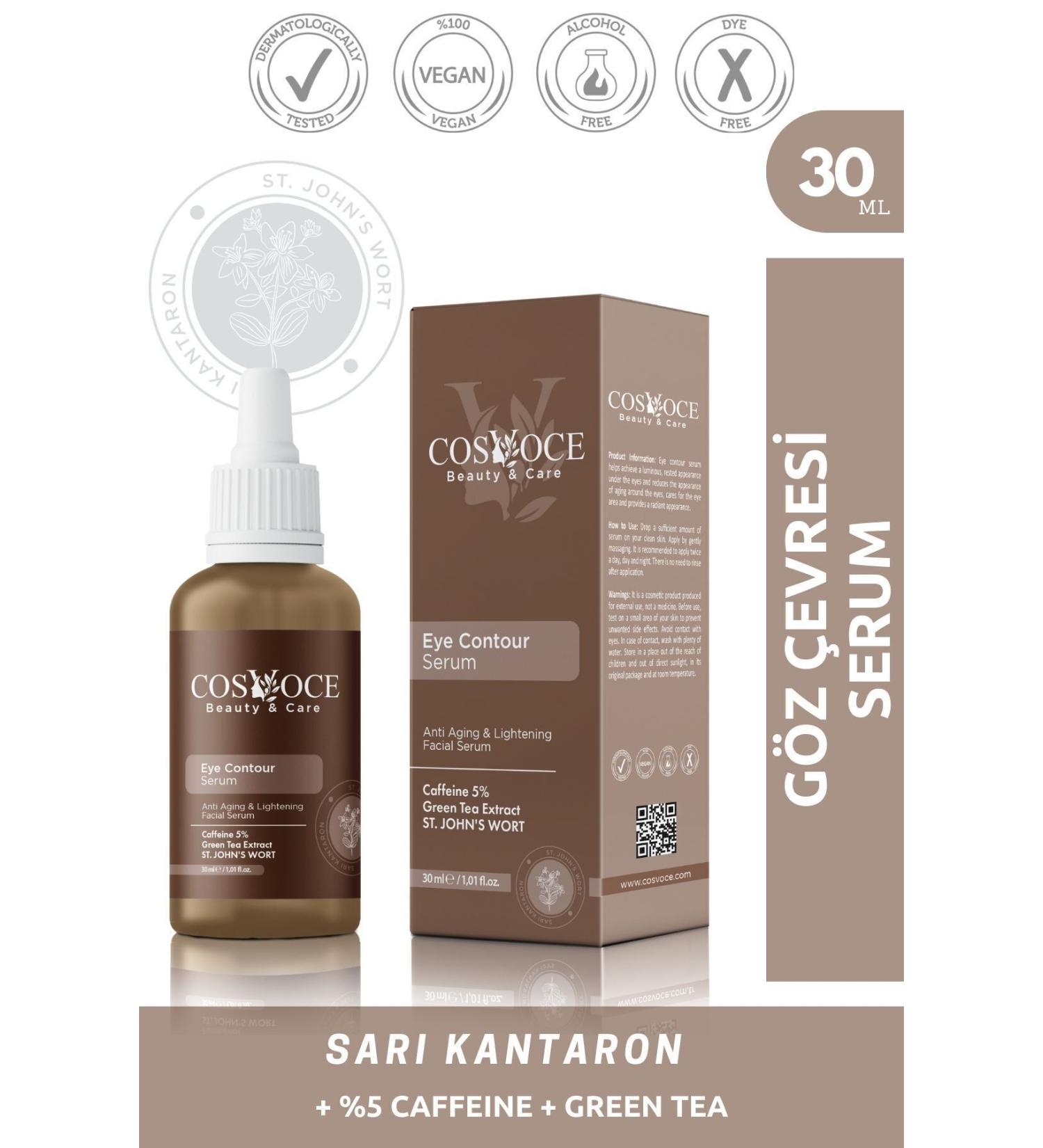 COSVOCE Eye Contour Supporting Skin Care Serum 30 ml (Caffeine 5%) - Buy Online on GoSupps.com