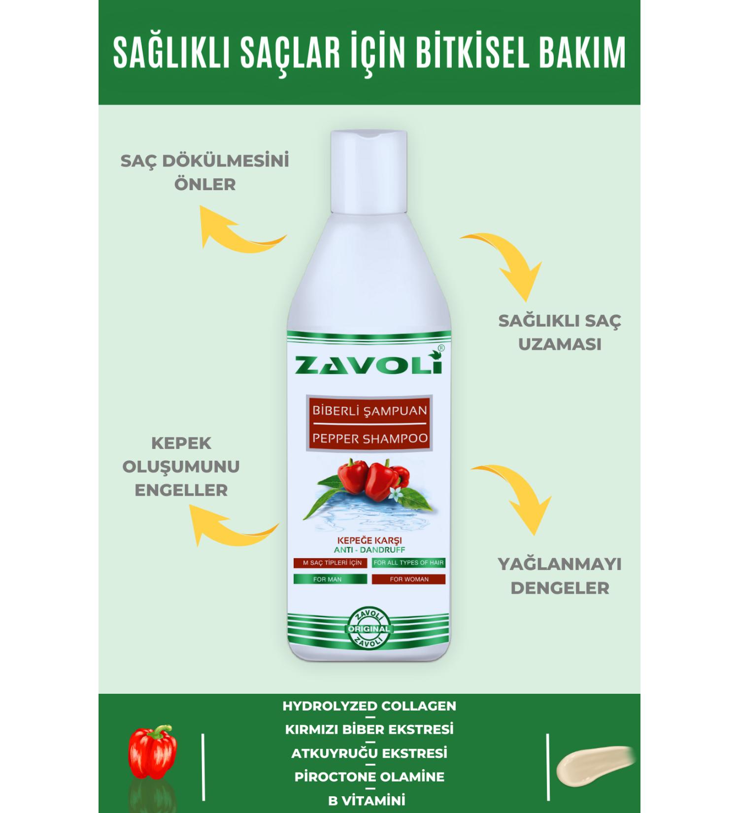 Zavoli Anti-Dandruff Herbal Shampoo Pepper Extract Shampoo