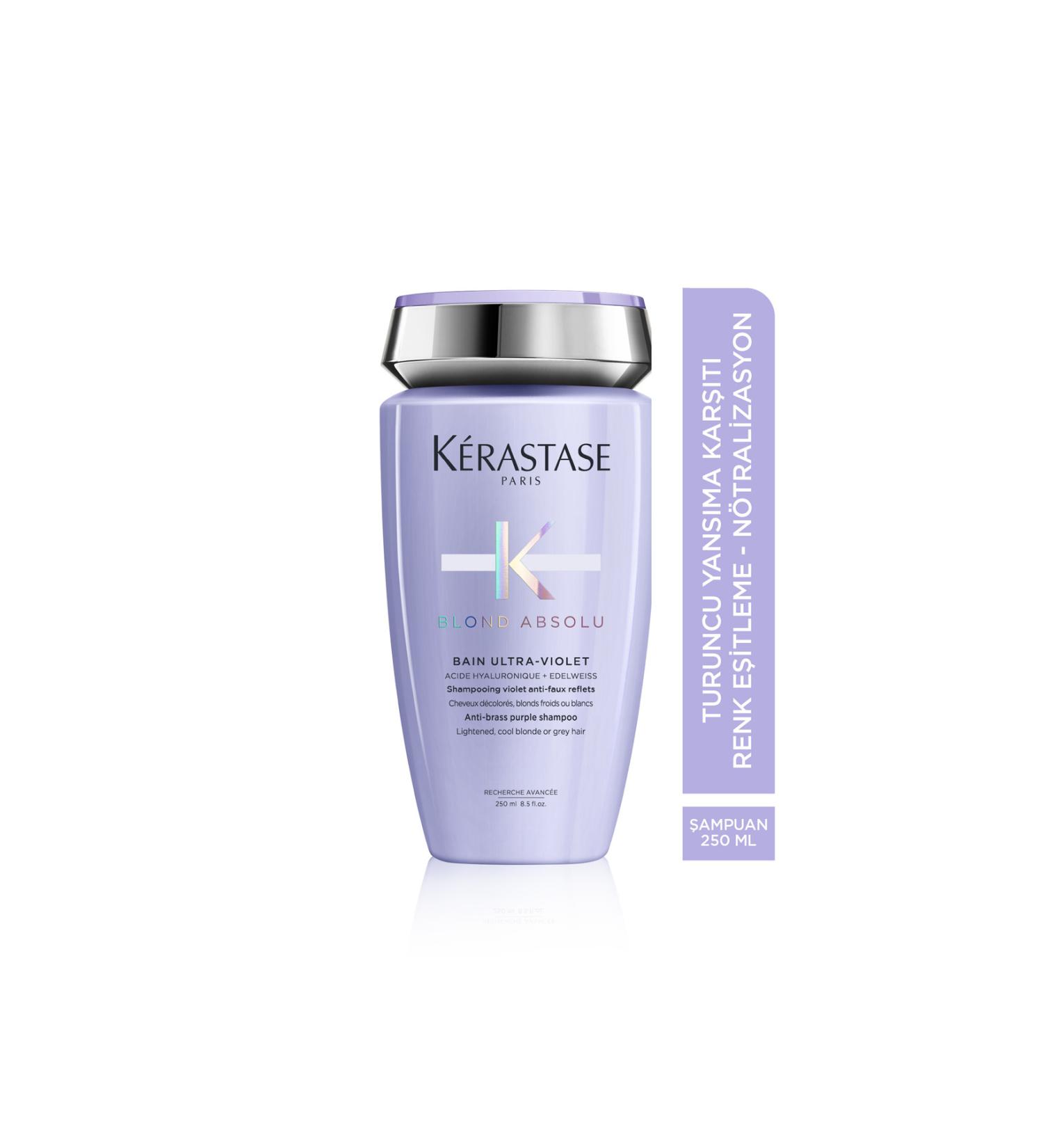 Kerastase Blond Absolu Bain Ultra-Violet Purple Shampoo Neutralizing Unwanted Orange Reflections 250 ml - Buy Online on GoSupps.com