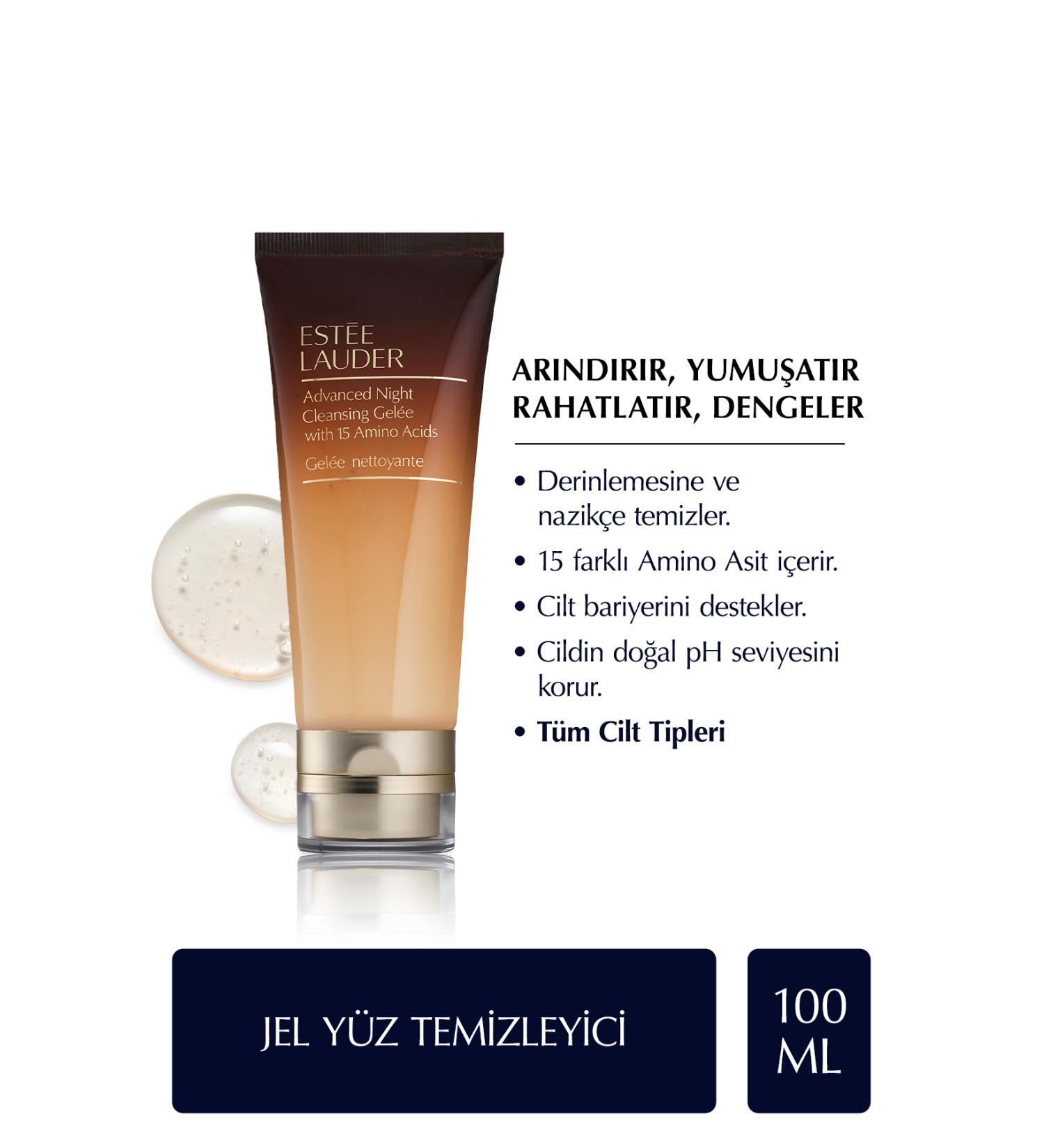 Estee Lauder Gel Facial Cleanser - Advanced Night Cleansing Gelee - 100ml 15 different amino acids - Buy Online on GoSupps.com