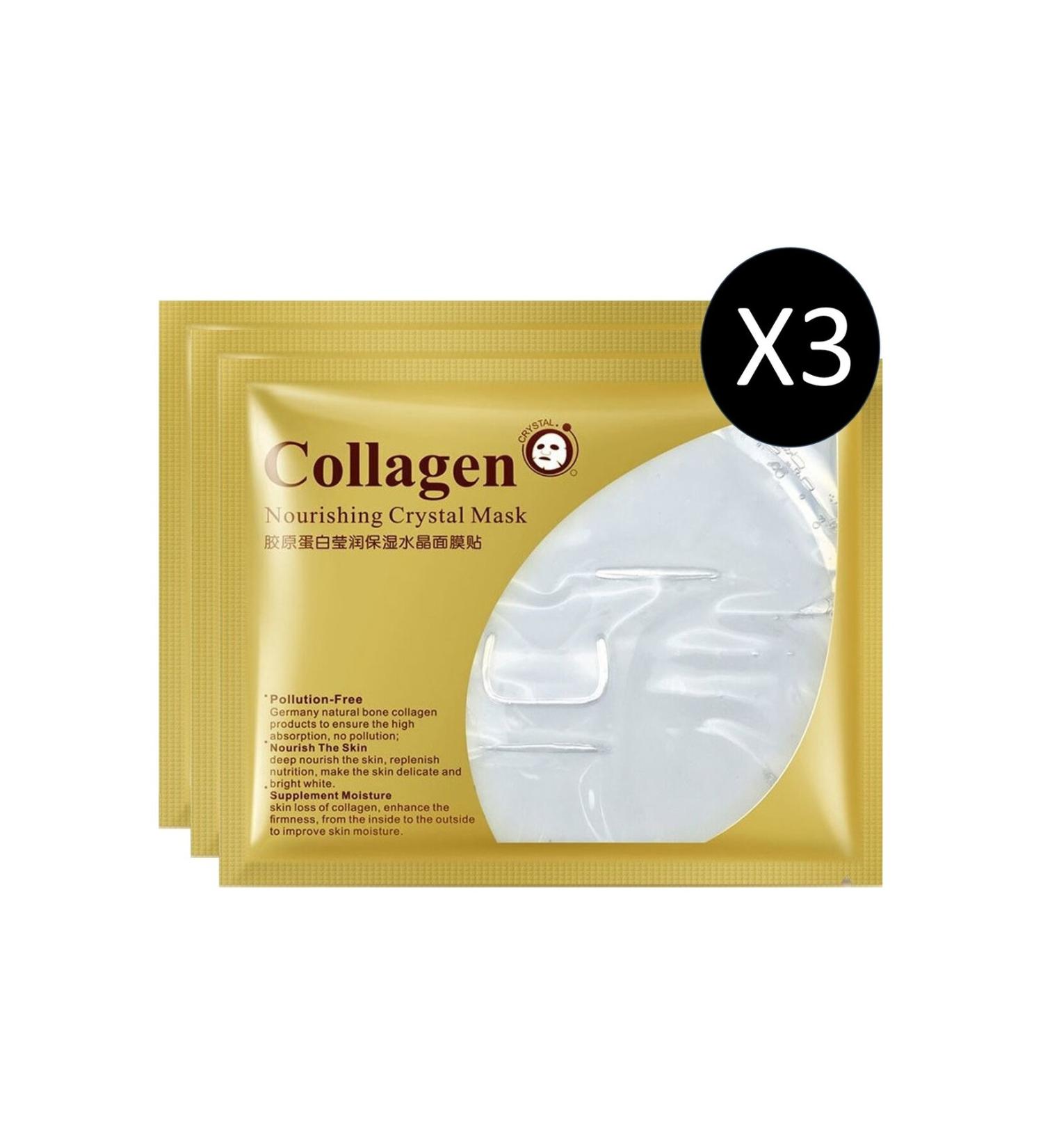 BIOAQUA Double Collagen Bomb 3-Piece Nourishing Firming Absorbable Crystal Collagen Mask Set 60 gr x 3 Pieces - Buy Online on GoSupps.com