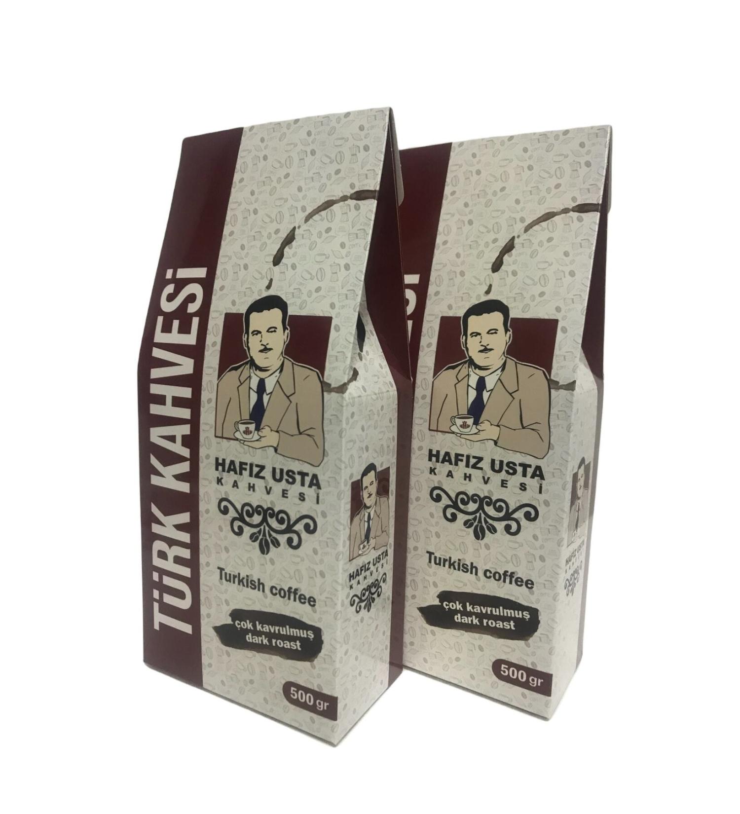 HAFIZ MASTER COFFEE Turkish Coffee Ground Very Roasted 500gr X2