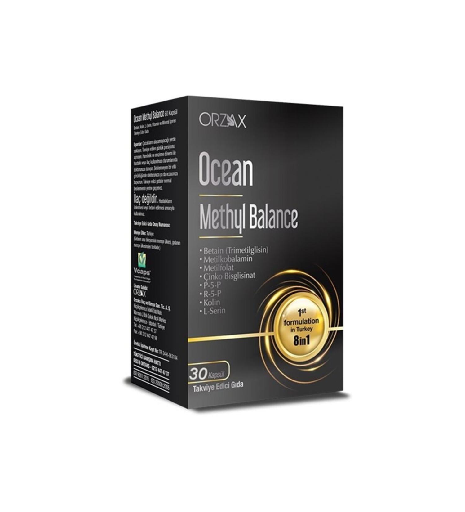 Ocean Methyl Balance 30 Capsules Betaine Choline L-serine Vitamin and Mineral Containing Supplementary Food