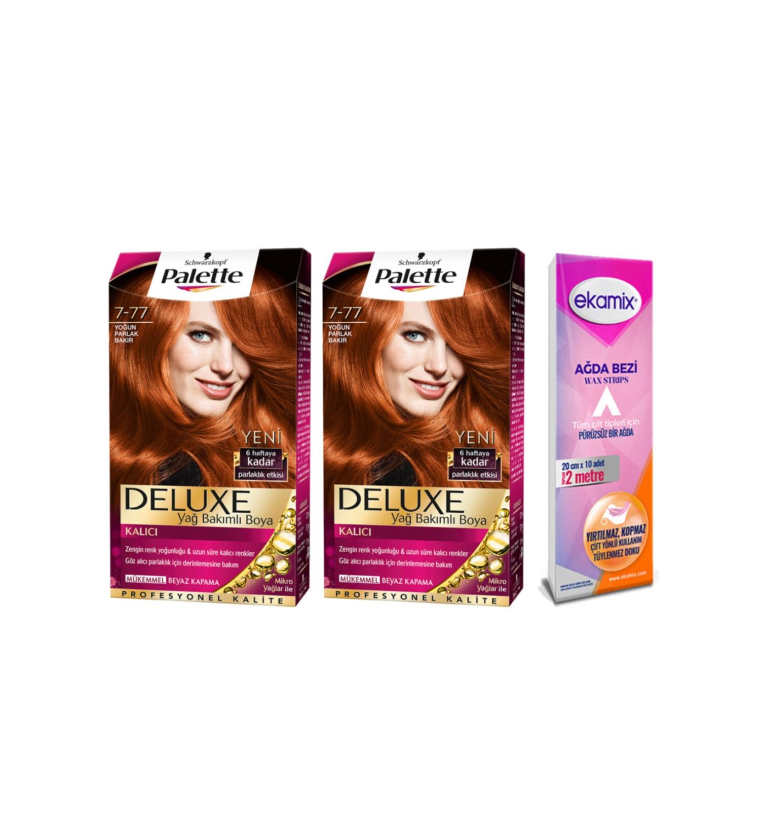 Palette Set Hair Dye 7-77 Intense Bright Copper 2 Pieces