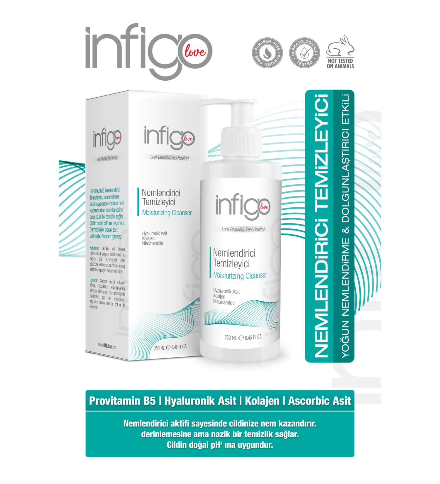 infigolove Intensive Moisturizing and Plumping Effective Skin Cleansing Gel 250 Ml (B5 HYALURONIC A. COLLAGEN)