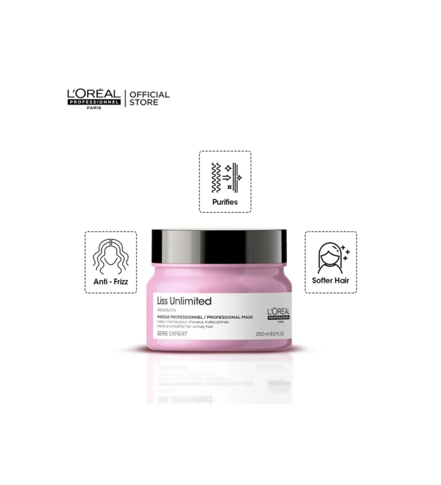 L'oreal Professionnel LISS UNLIMITED-PROFESSIONAL HAIR MASK FOR HAIR THAT IS DIFFICULT TO CONTROL 250 ML/8.5FL.OZ/GEM 4