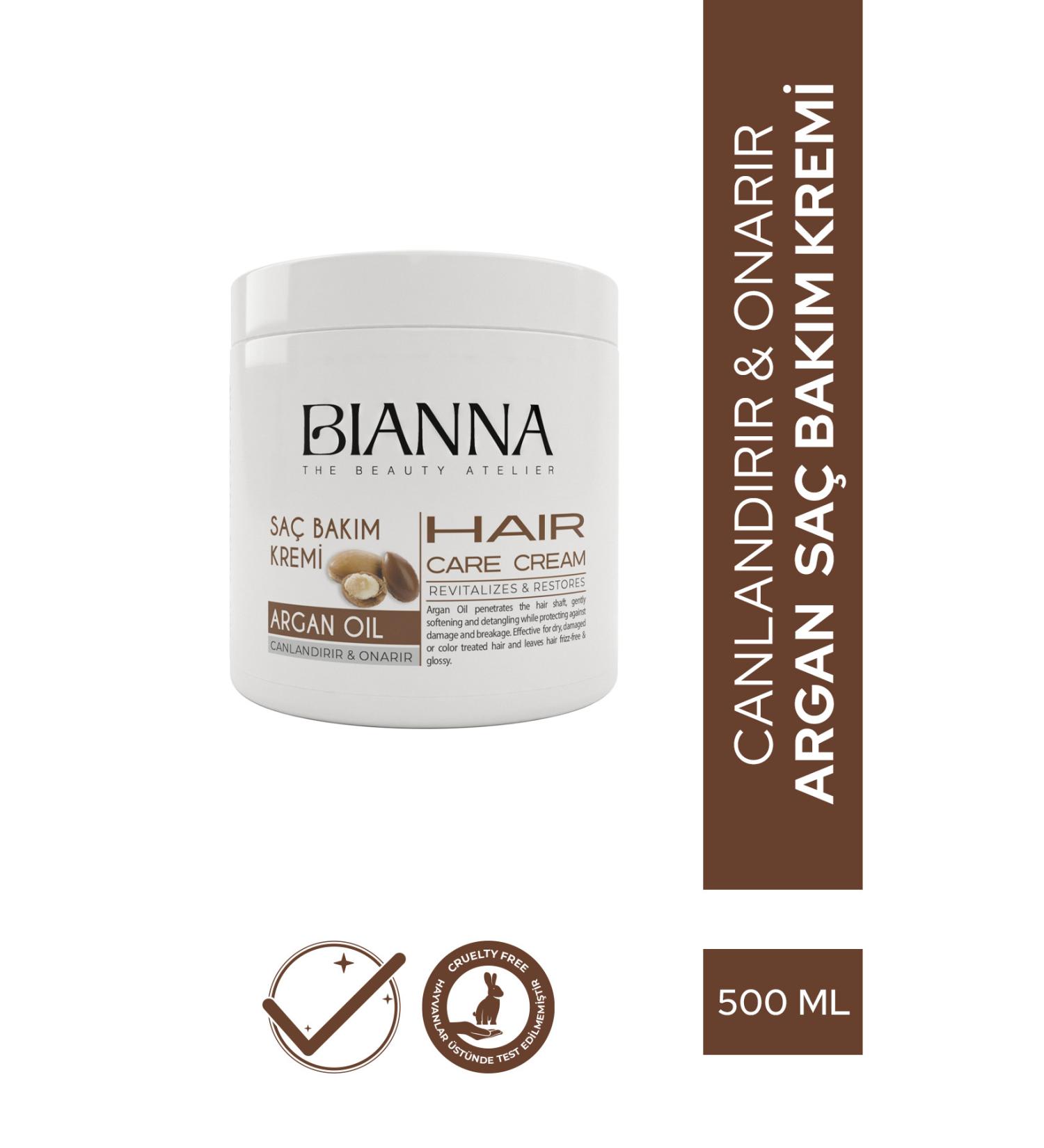 Bianna Hair Care Cream Argan Oil Revitalizing and Repairing Hair Care Cream Suitable for All Hair Types - Buy Online on GoSupps.com