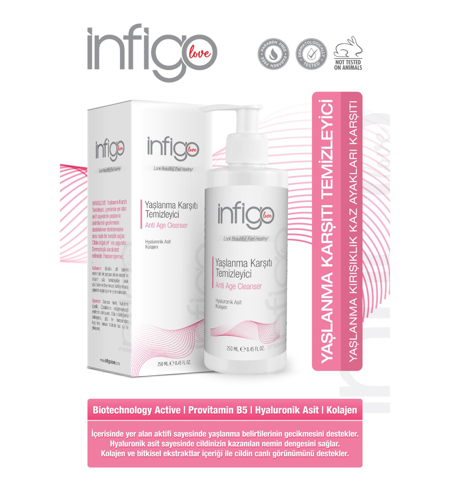 infigolove Anti-Aging Gel Cleanser 250 ml (BIOTECHNOLOGY ACTIVE & HYALURONIC ACID & COLLAGEN) - Buy Online on GoSupps.com