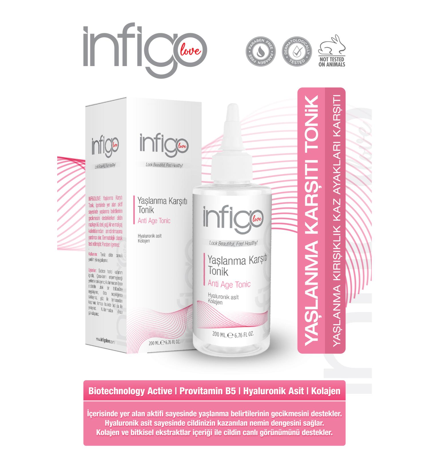 infigolove Anti-Aging Tonic 200 ml (BIOTECHNOLOGY ACTIVE & HYALURONIC ACID & COLLAGEN)