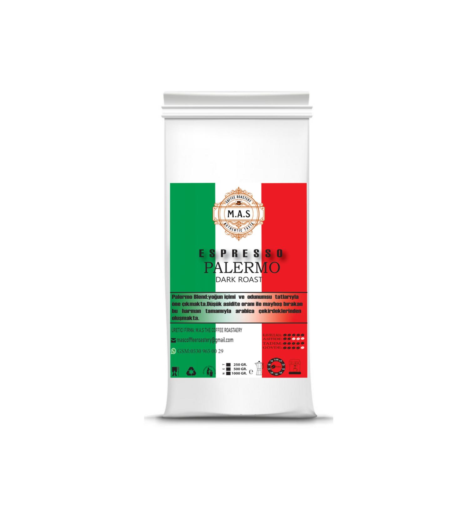 MAS THE COFFEE ROASTERY 1 Kg. Espresso Palermo Blend (BEANS OR GROUND) Coffee