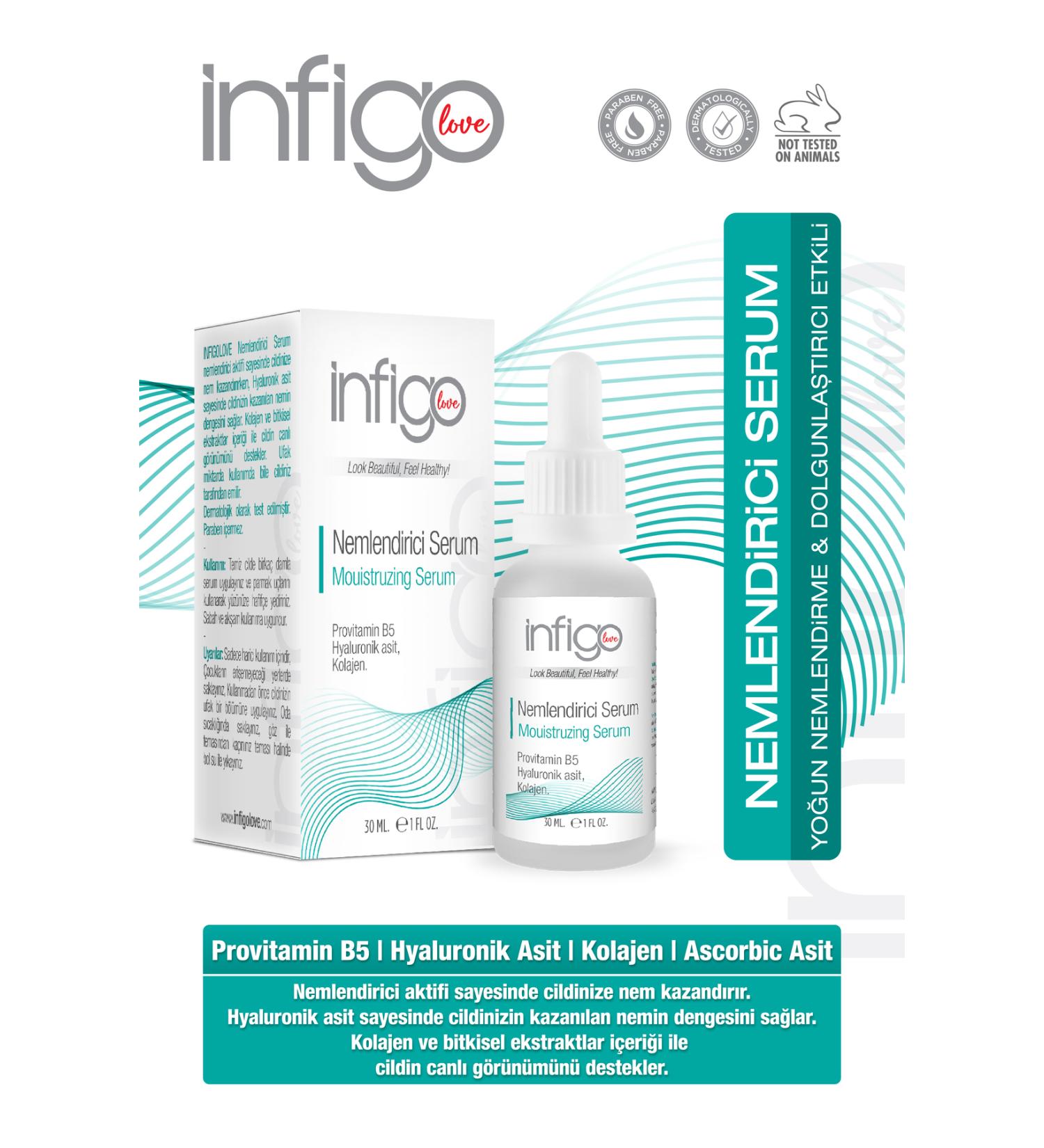 infigolove Intensive Moisturizing and Plumping Effective Skin Care Serum 30ml (B5 HYALURONIC A. COLLAGEN) - Buy Online on GoSupps.com