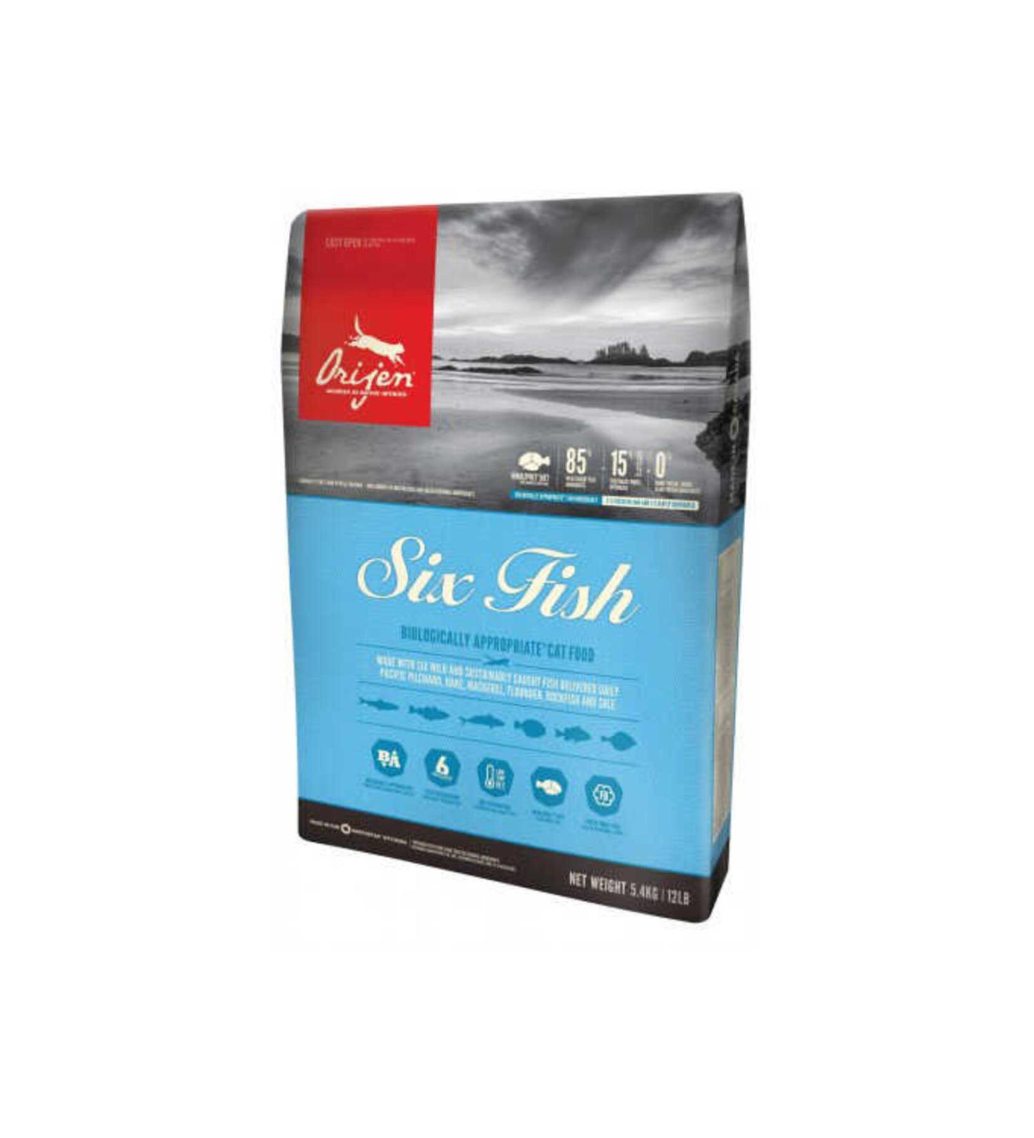Orijen Six Fish Grain-Free Fish Puppy and Adult Cat Food 1.8 Kg