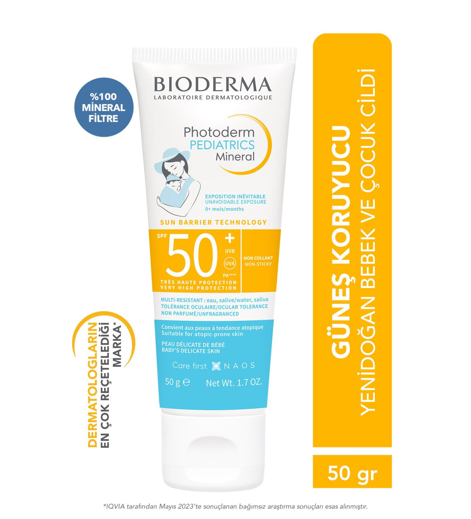 Bioderma MINERAL SPF50+ NEWBORN BABY CHILD PROTECTION SUN CREAM 50 GR GKHAIR221