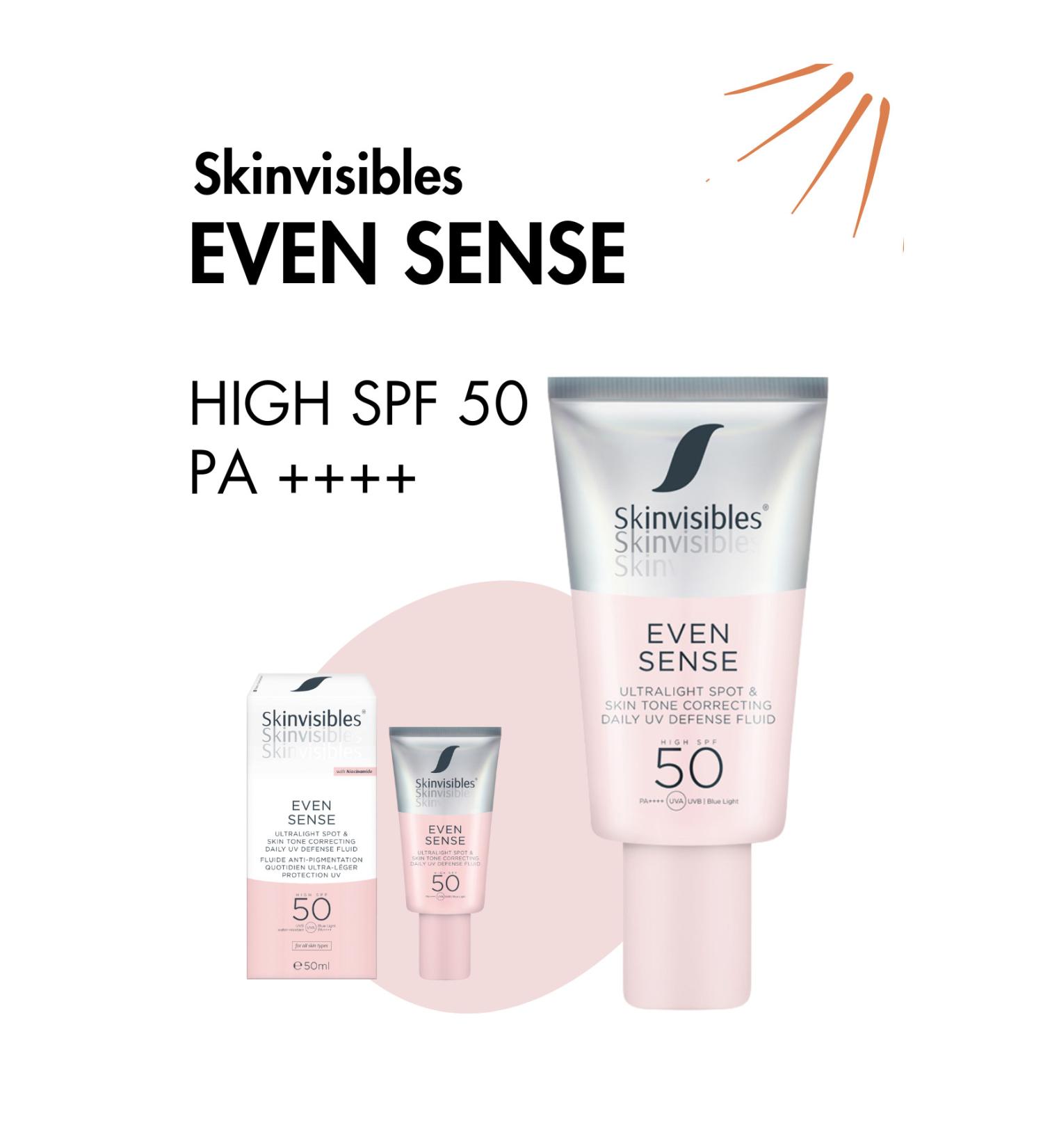 Skinvisibles Even Sense Fluid SPF 50 PA++++ Sunscreen 50ml - Buy Online on GoSupps.com