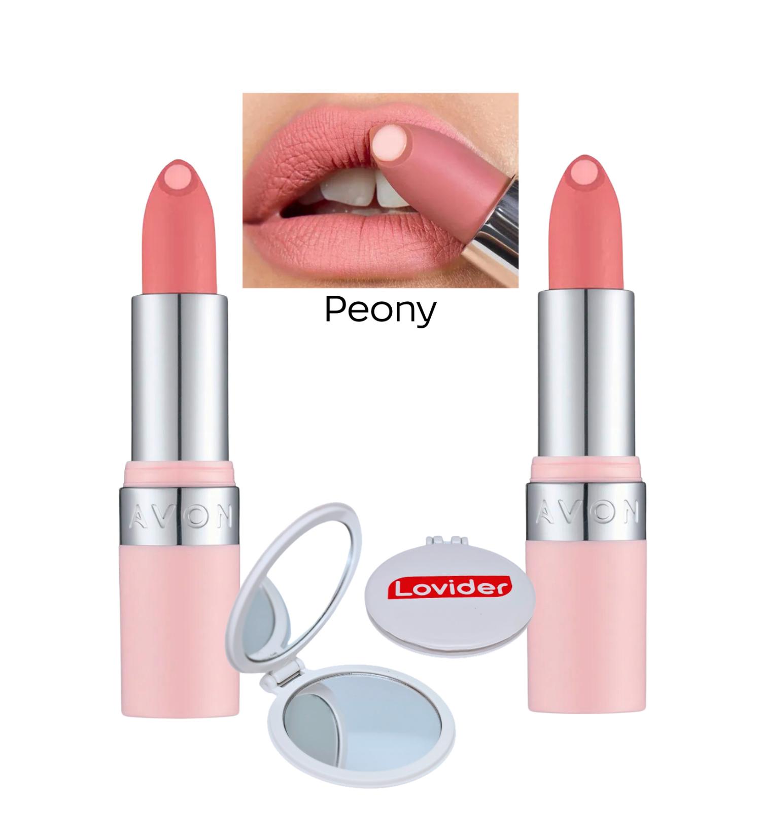 Avon Hydramatic Matte Lipstick Peony 2 Pack + Lovider Pocket Mirror - Buy Online on GoSupps.com