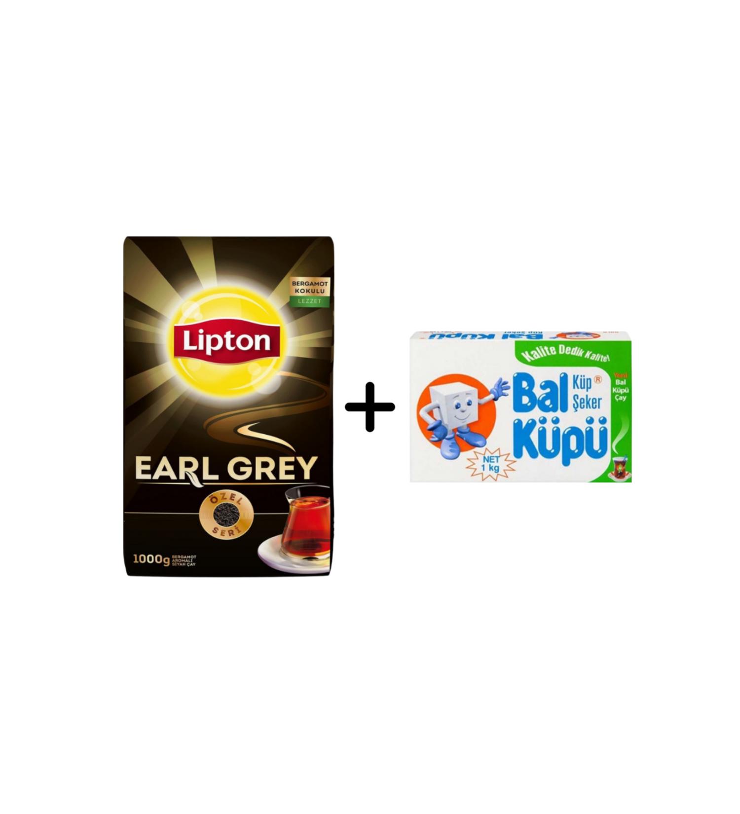 Lipton Earl Grey Bulk Black Tea 1000 gr + Honeypot Sugar Cube 1000 gr - Buy Online on GoSupps.com