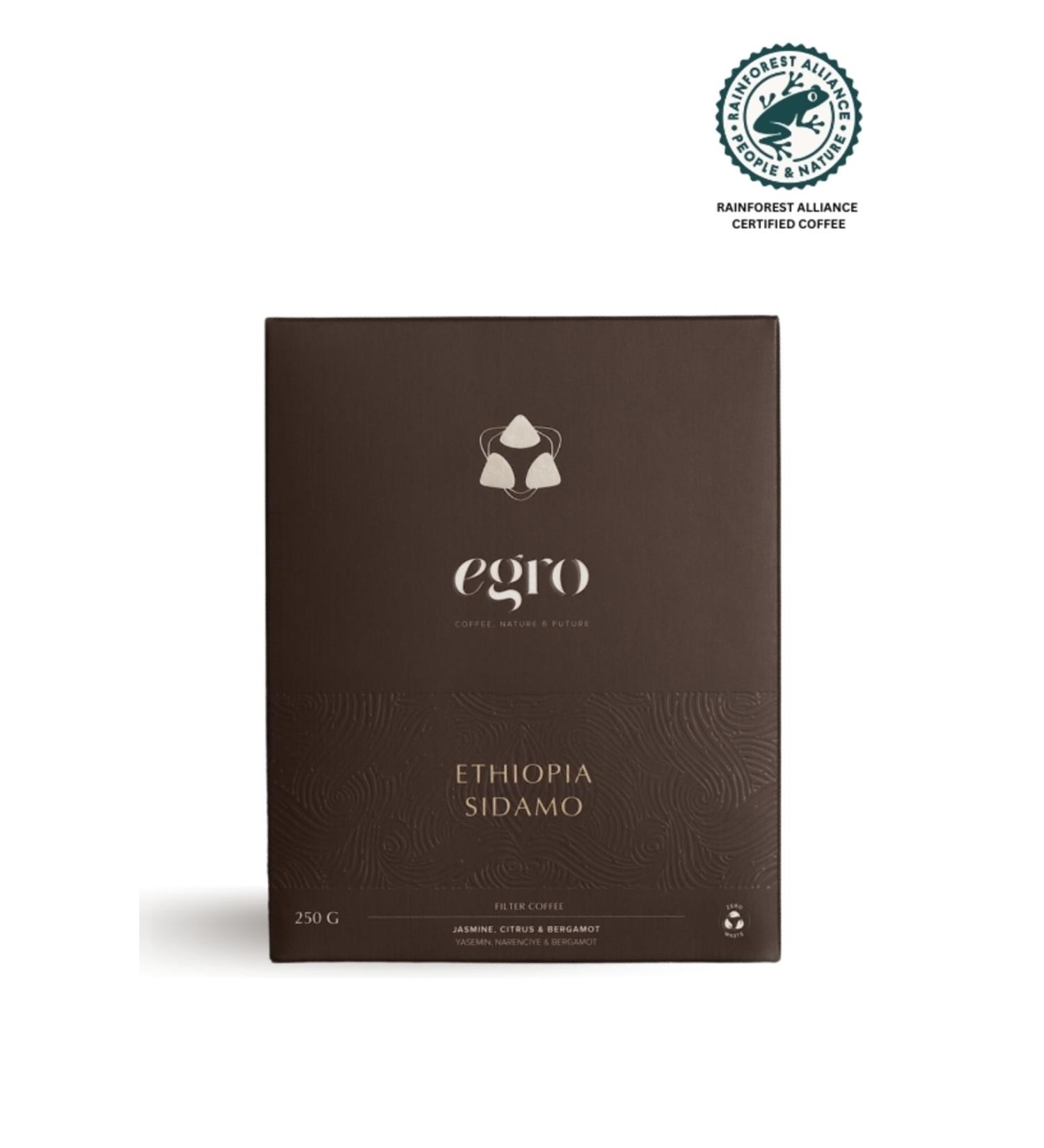 EGRO Ethiopia Sidamo - 250 G Filter Coffee & Bean Coffee