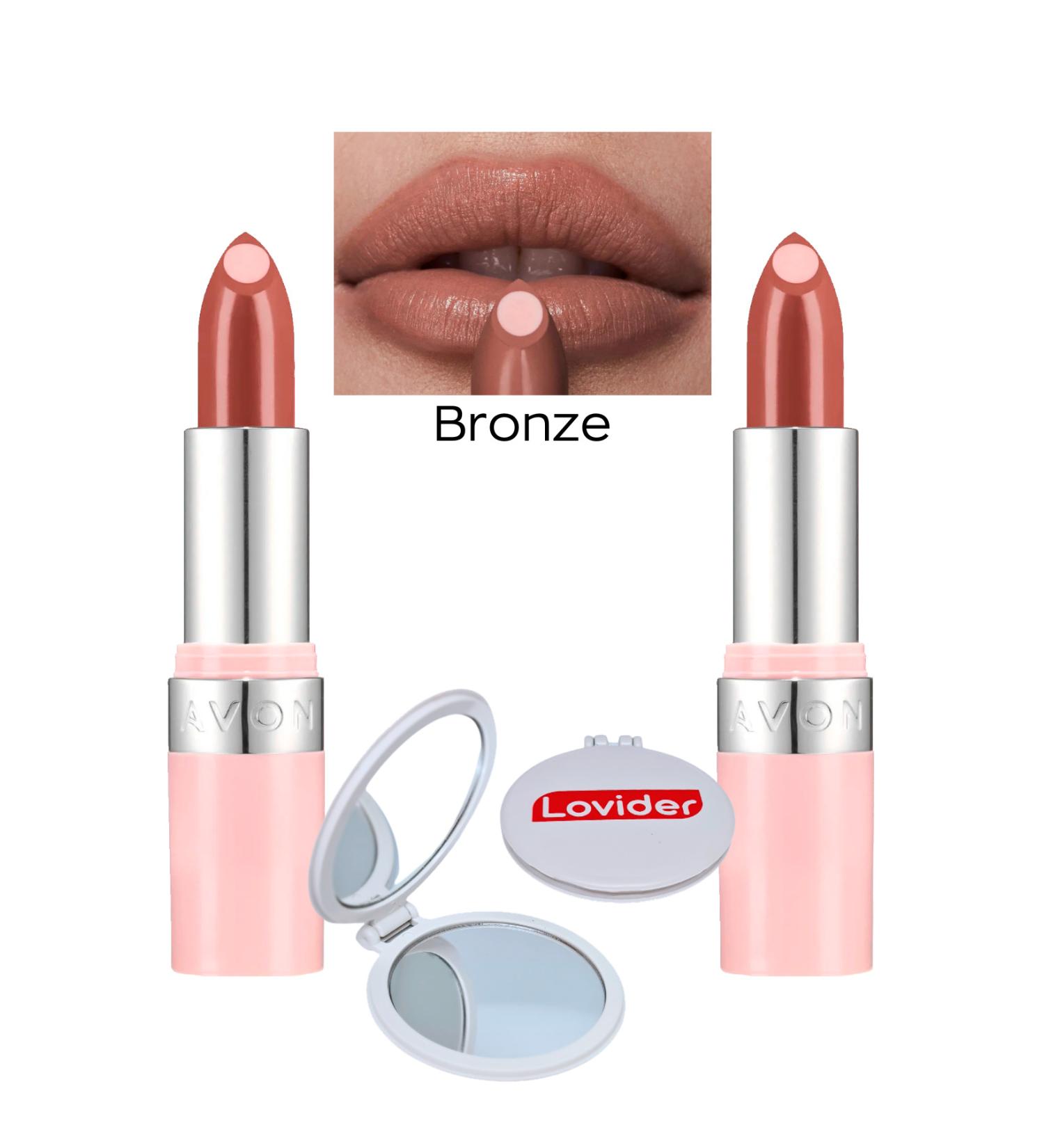 Avon Hydramatic Shimmer Lipstick - Bronze 2 Pack + Lovider + Pocket Mirror - Buy Online on GoSupps.com