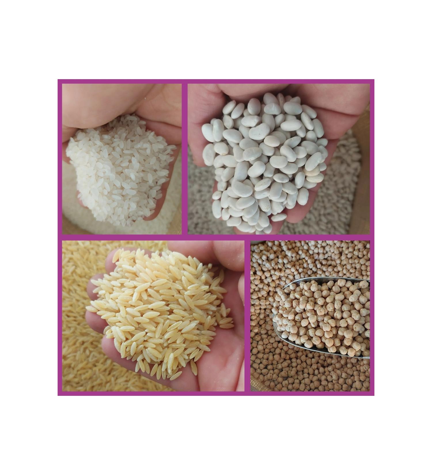 irfan legumes Dry beans 2 kg Chickpeas 2 kg rice 2 kg vermicelli 2 kg (natural and additive-free) net 8 kg