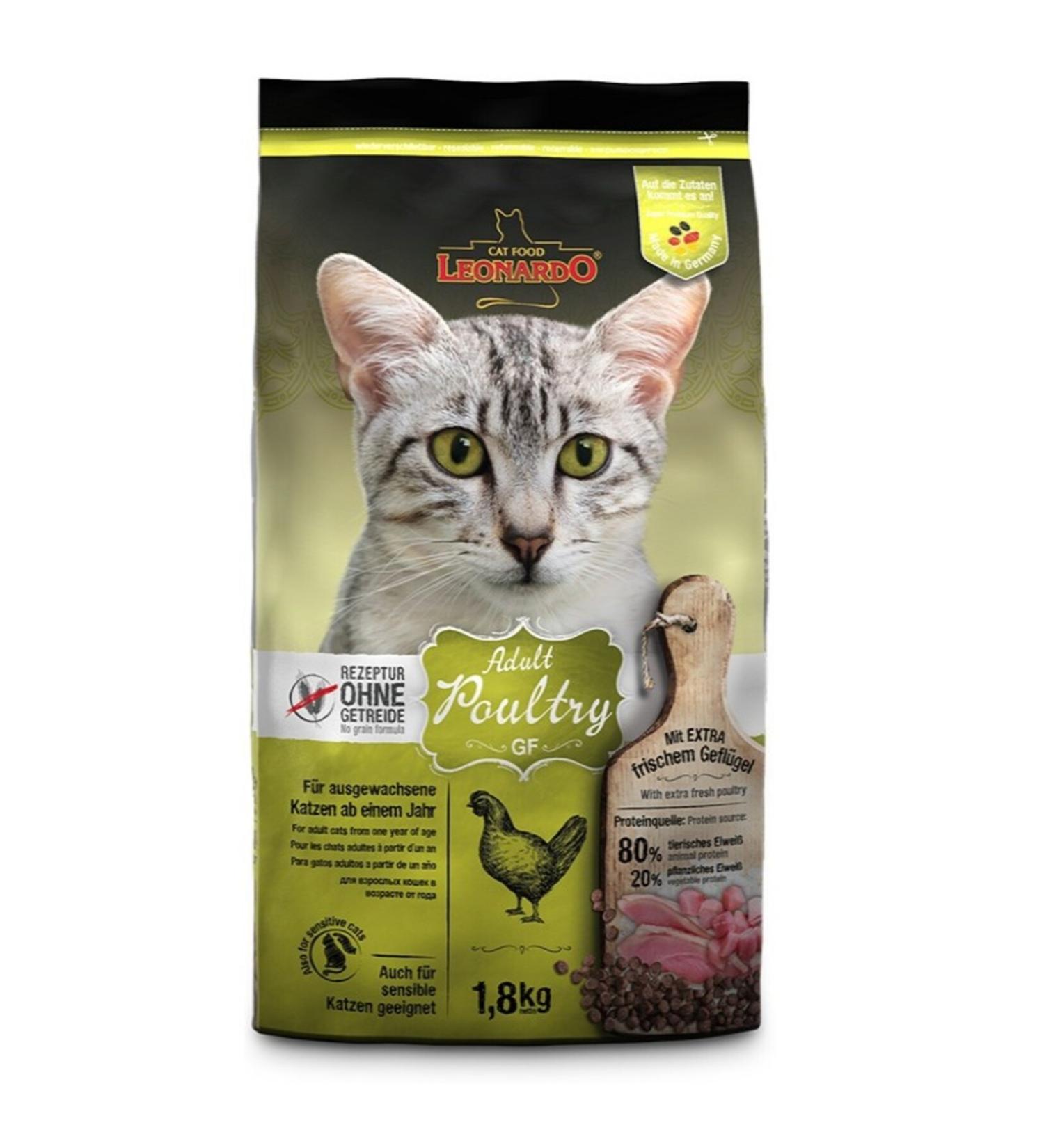LEONARDO Adult Gf Poultry 1.8 Kg Adult Poultry Cat Dry Food