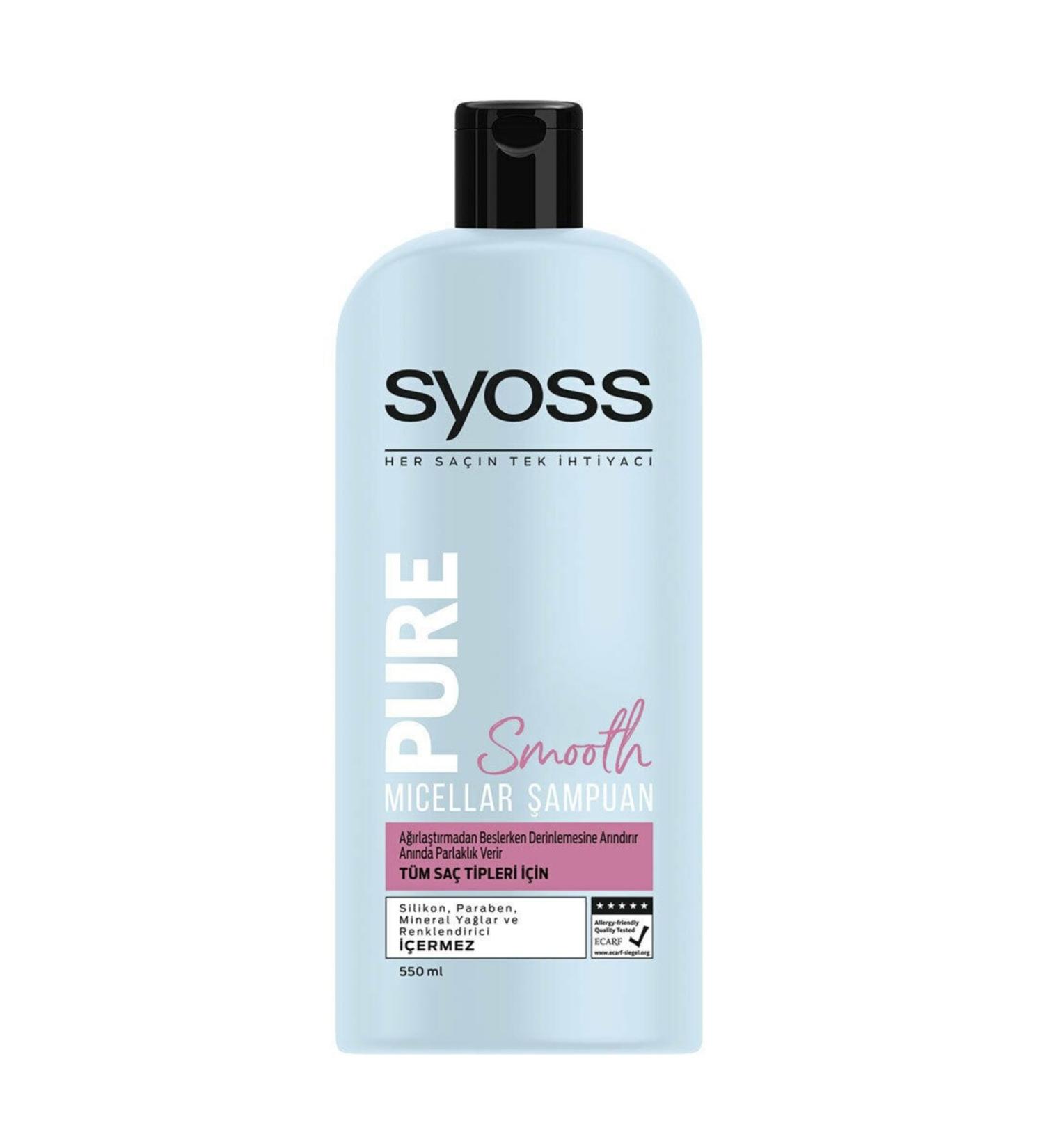 Syoss Pure Smooth Micellar Shampoo 550 ml