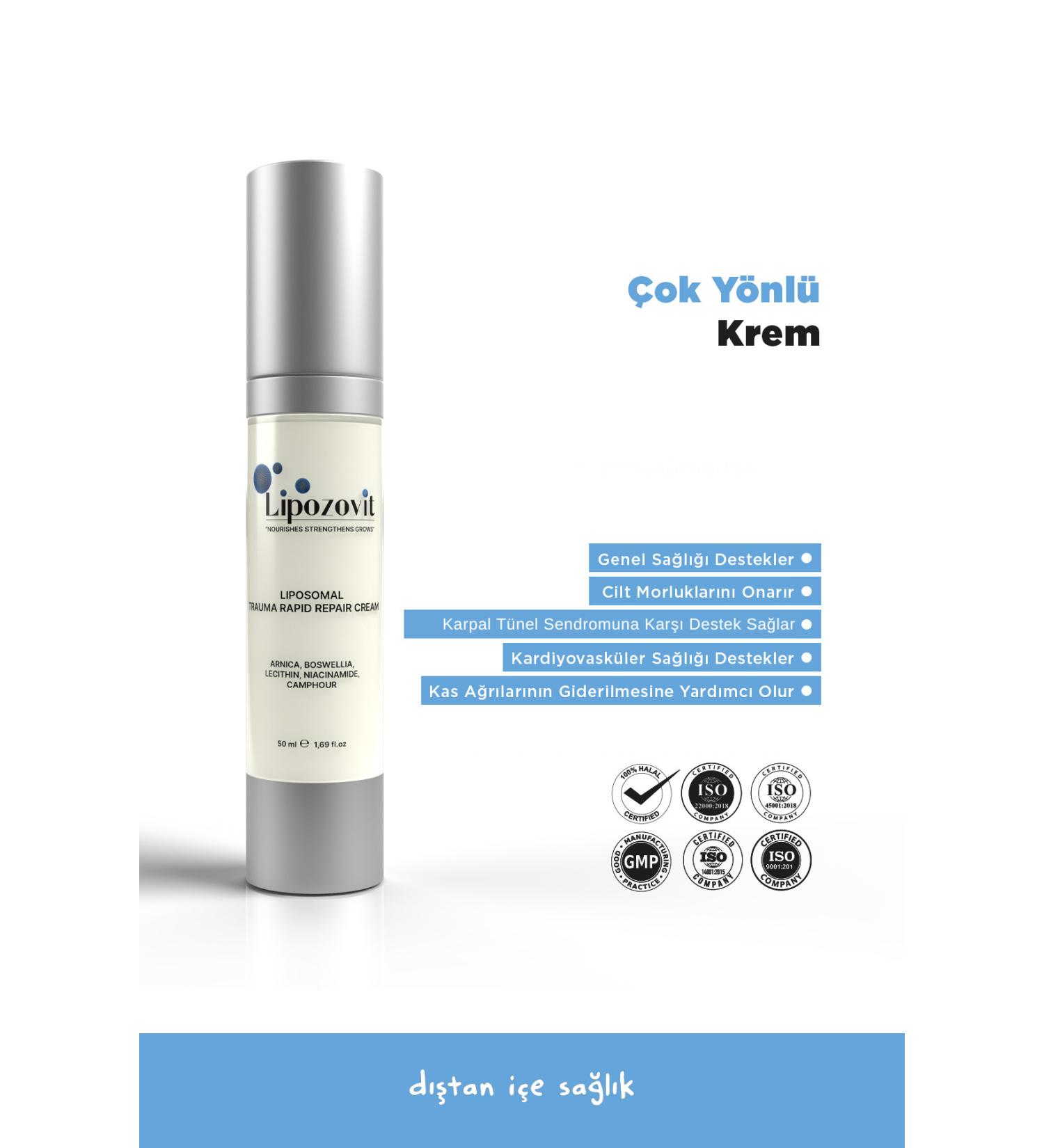 LIPOZOVIT Liposomal Trauma Rapid Skin Repair Cream 50ml - Buy Online on GoSupps.com