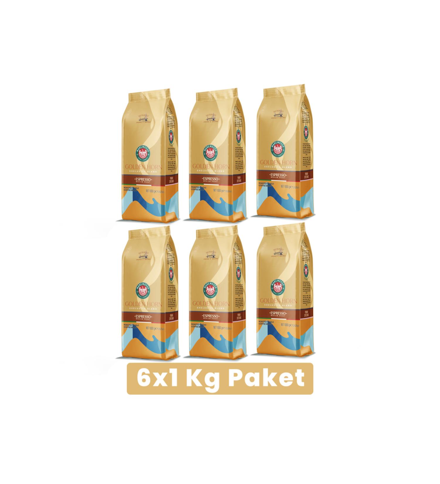 Mare Mosso Caffe Vendite Espresso Golden Horn Blend (BEANS OR GROUND) Coffee 6x1 Kg Package