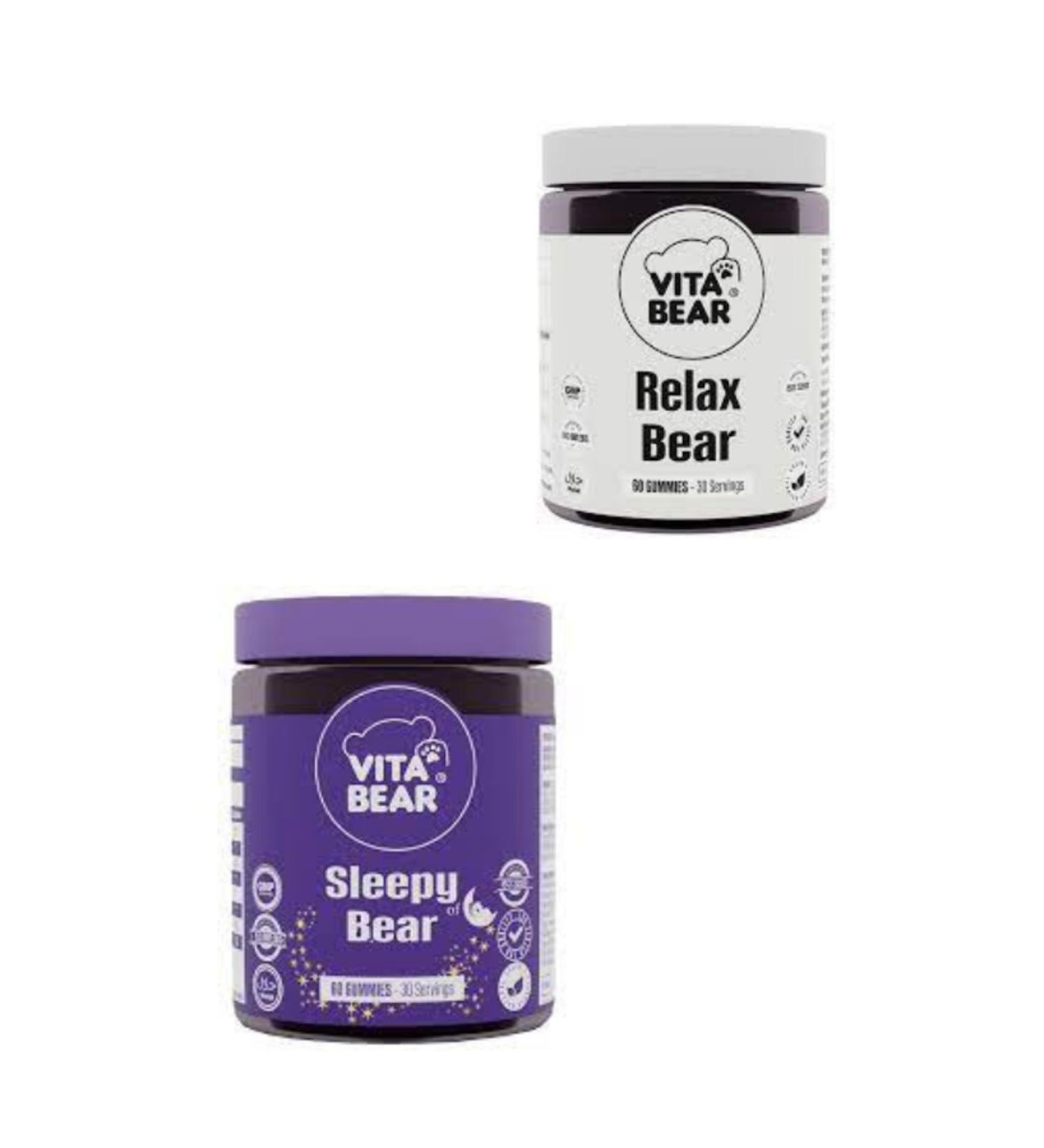 Vita Bear sleepy Bear 60 Gummy and Relax Bear 60 Gummy 2-pack