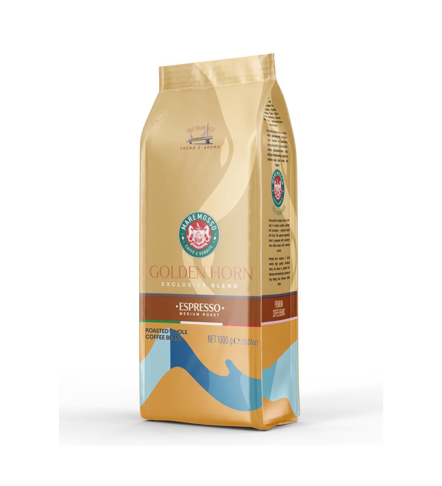 Mare Mosso Caffe Vendite Espresso Golden Horn Blend (BEANS OR GROUND) Coffee 1 Kg. - Buy Online on GoSupps.com