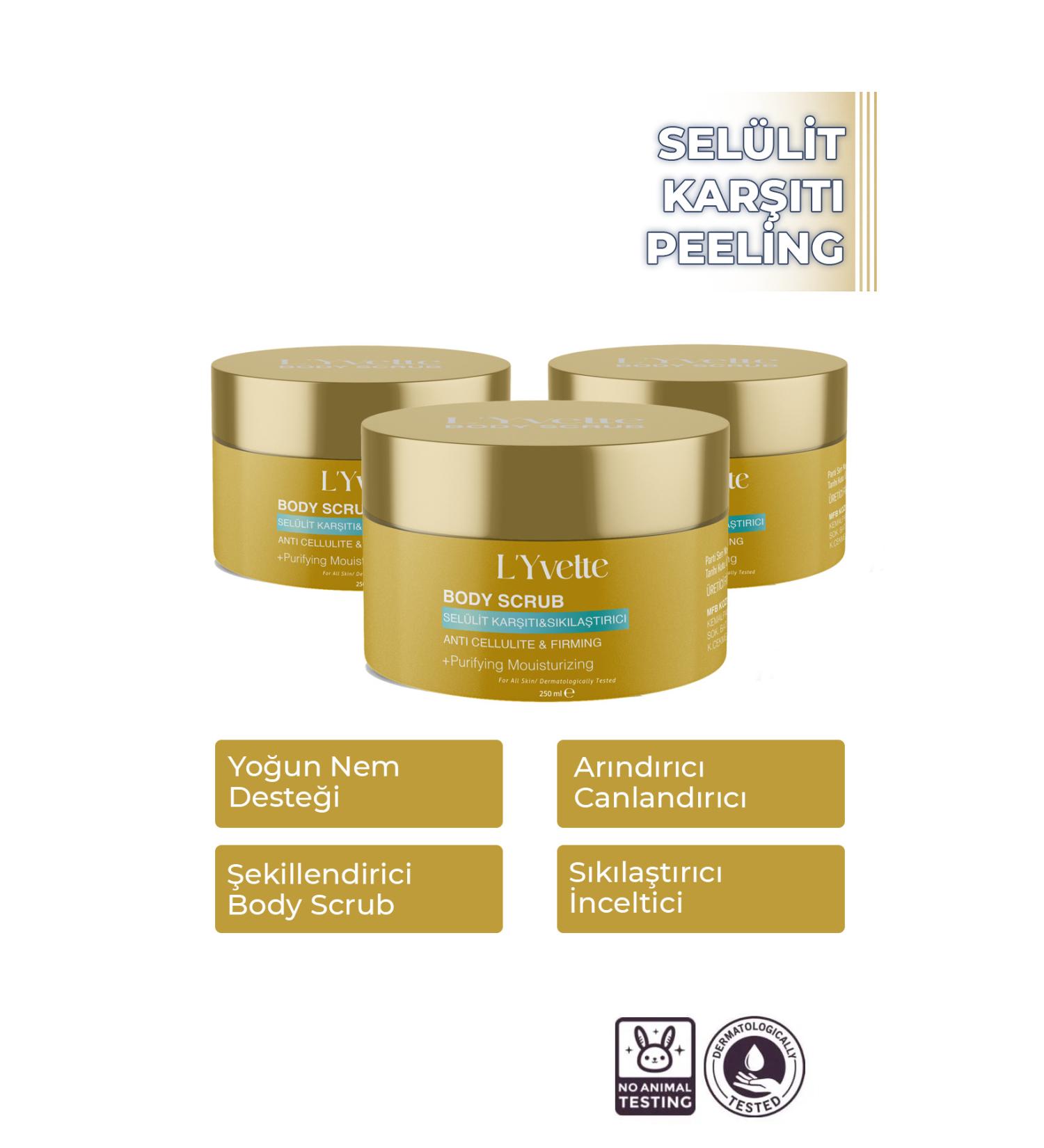 LYvette Anti-Cellulite and Anti-Stretch Firming Purifying Moisturizing Body Peeling 250 Ml - Buy Online on GoSupps.com