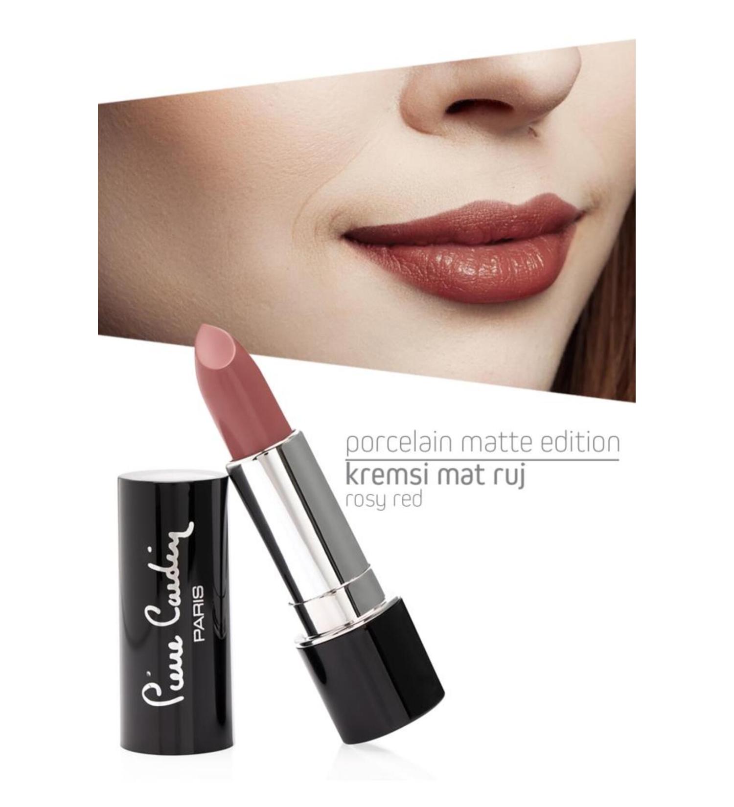 Pierre Cardin Porcelain Matte Edition Lipstick - Rosy Red -202 - Buy Online on GoSupps.com