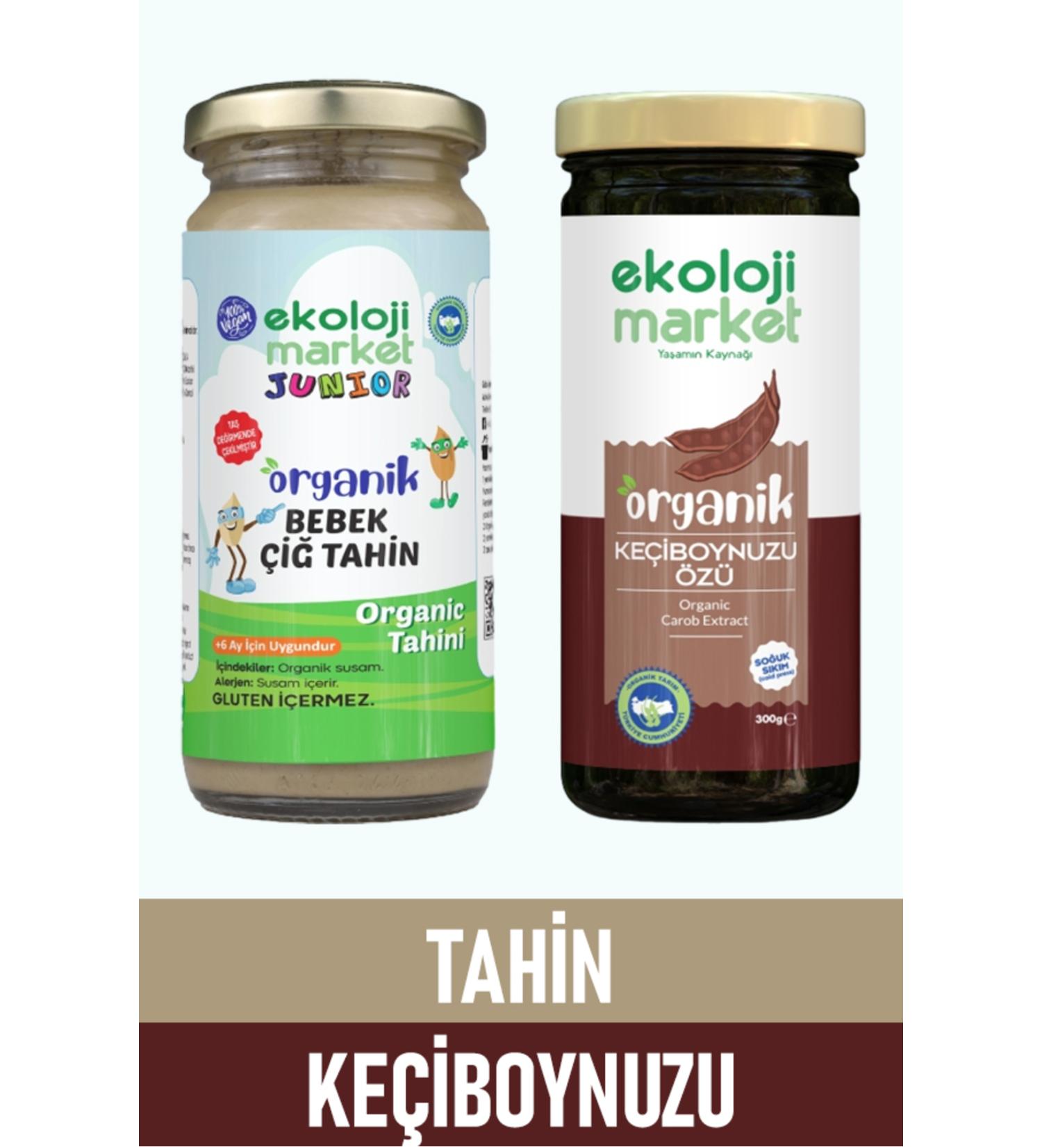 Ekoloji Market Organic Raw Tahini 230 gr + Organic Carob Extract 300 ml - Buy Online on GoSupps.com